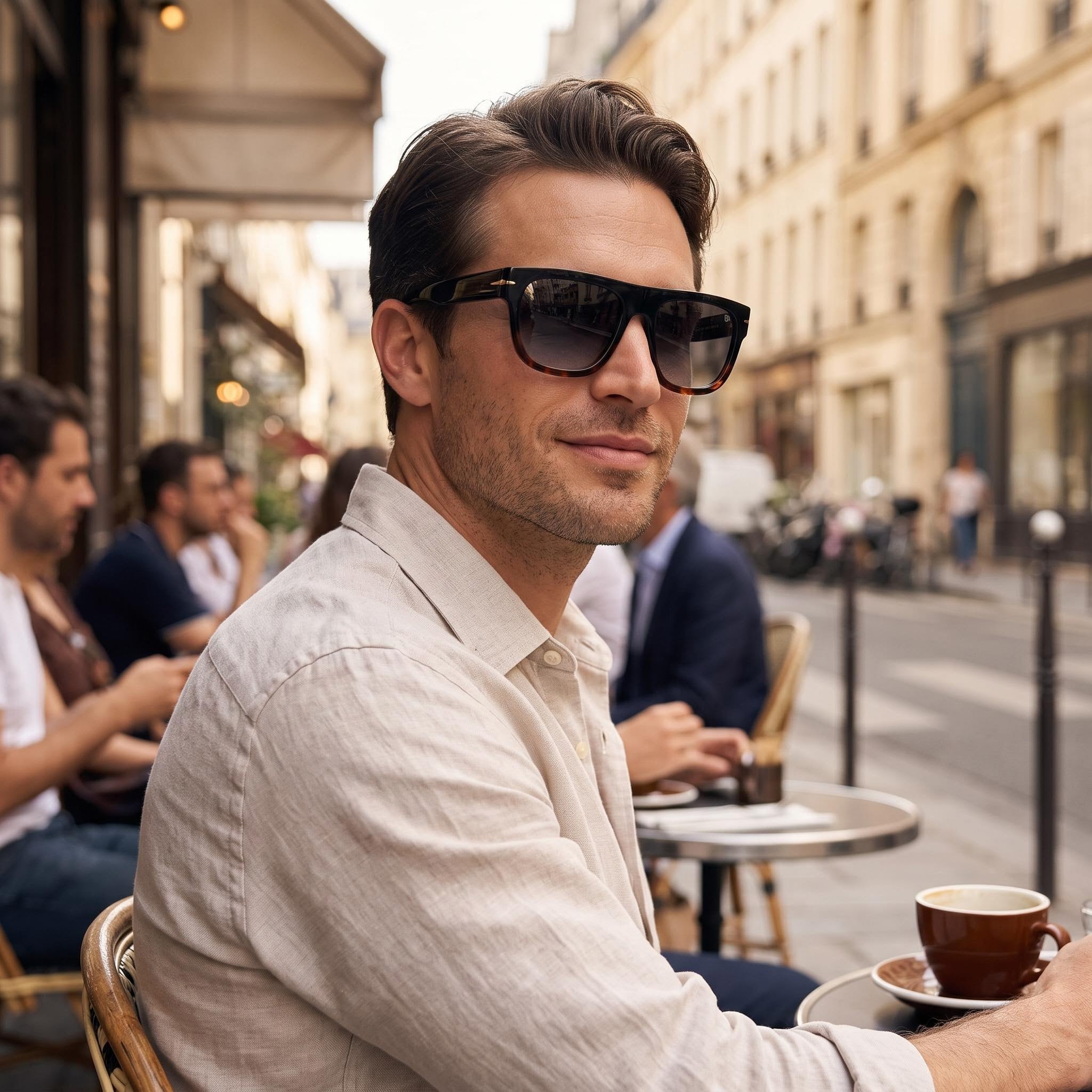 Gafas de sol David Beckham Db 7044/S para hombre, de acetato, color negro y gris, con protección UV, no polarizadas, 54 mm, Photo 6