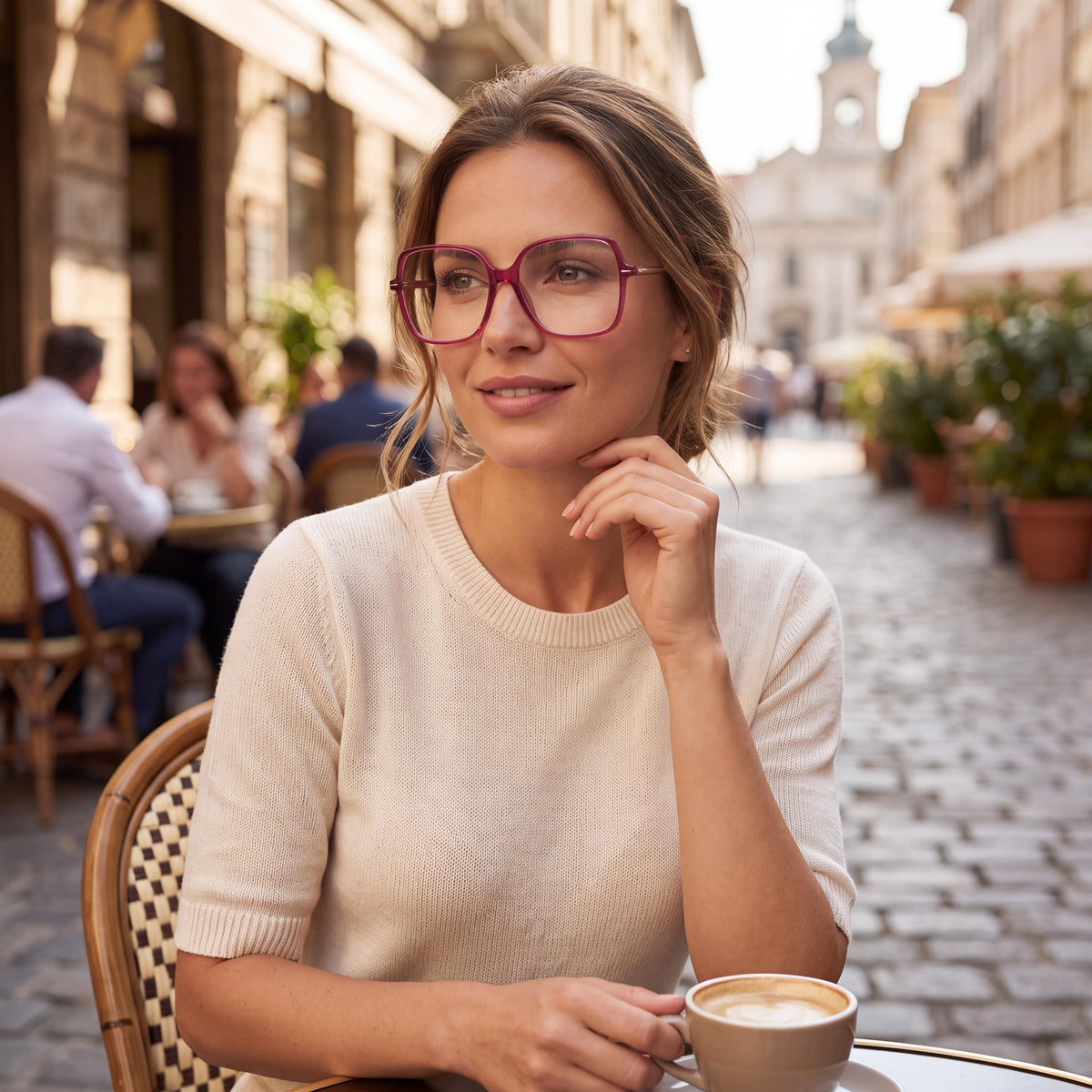 Hugo Boss Casual 1587 Women's Light Acetate Frame Clear Lens Glasses Size 55-15-140, Photo 3