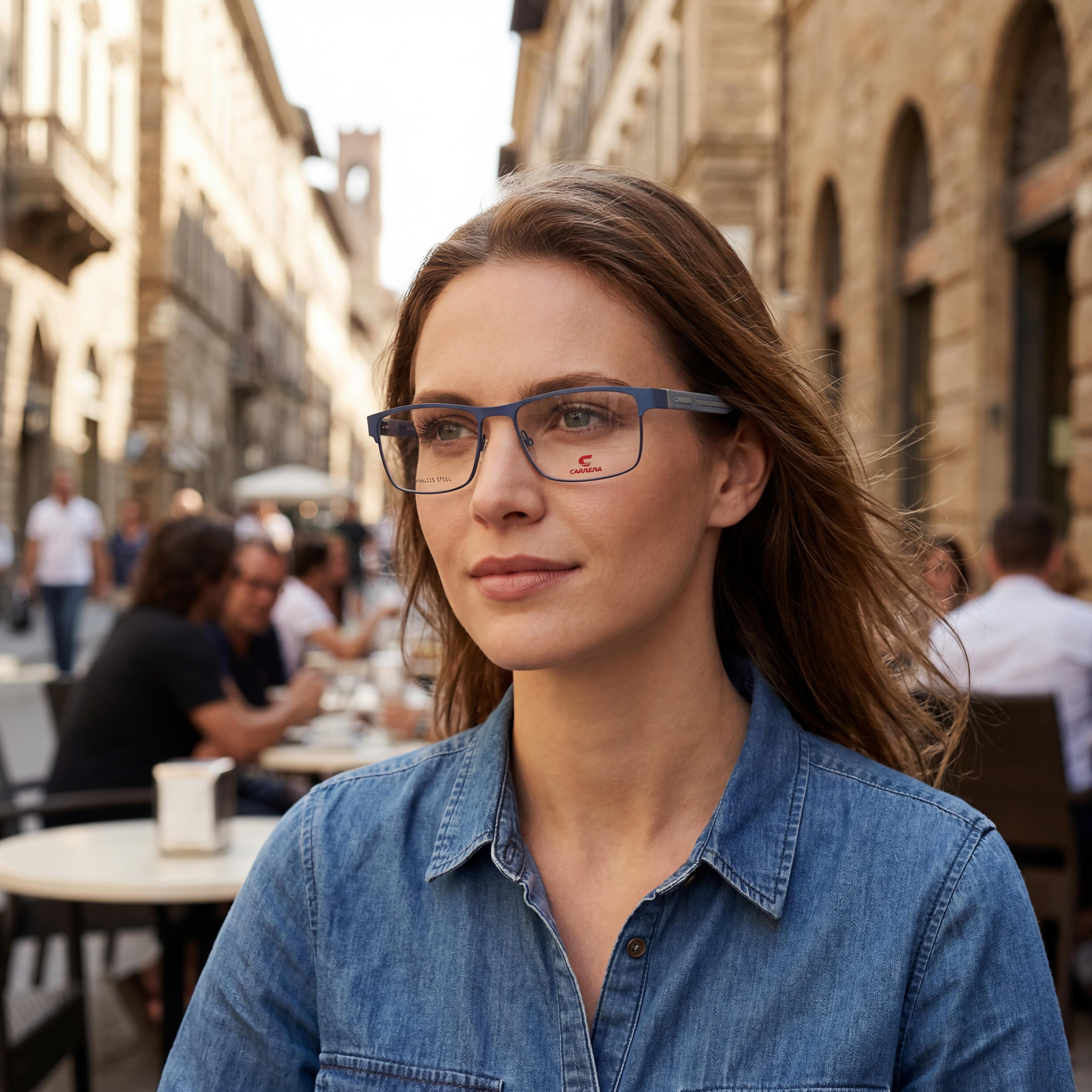 Carrera 8884 Gafas Unisex con Montura de Acero Aleado Azul Gris Mate y Lentes de Policarbonato, Ancho de Lente 55mm, Photo 4