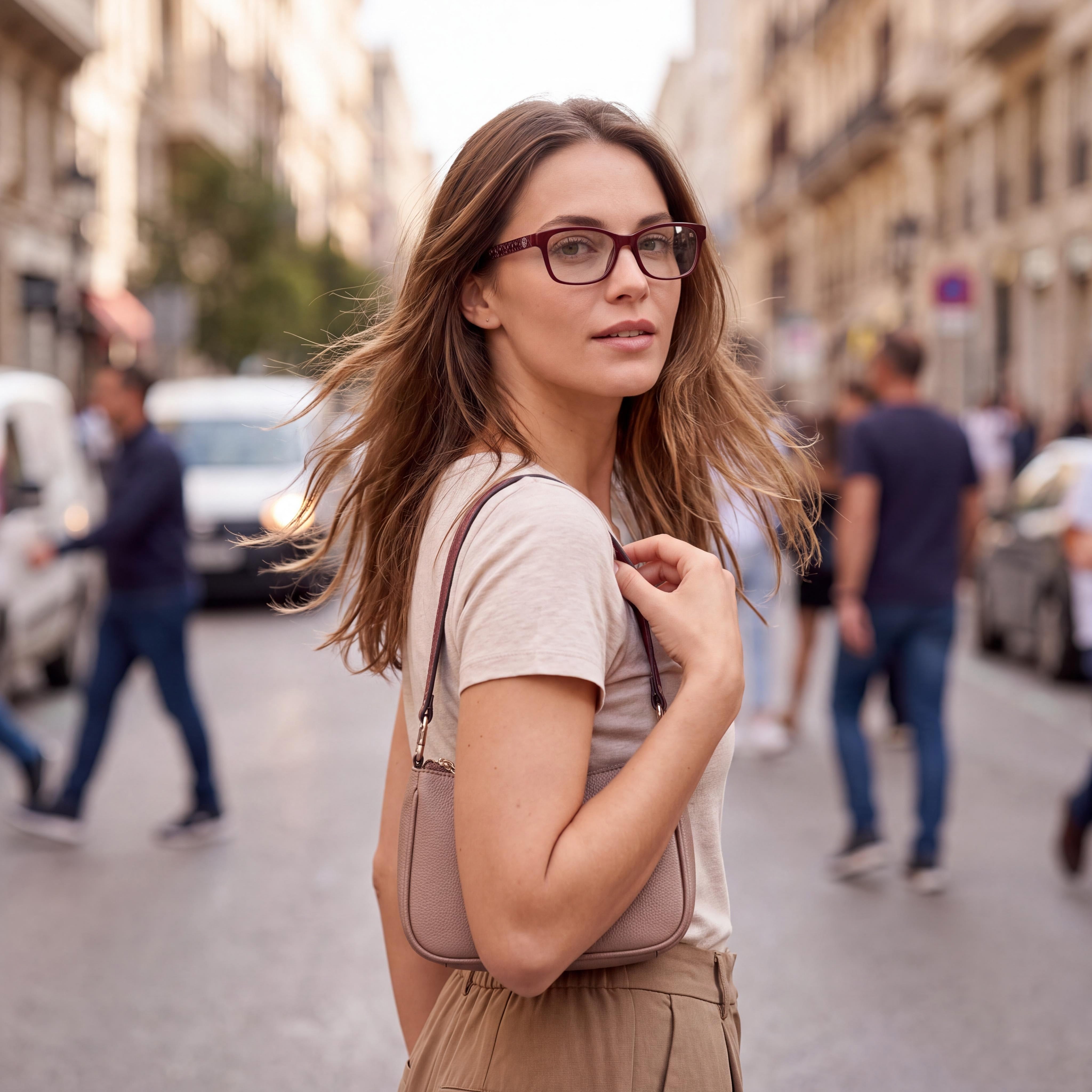 GUESS Gu2874 Women's Rectangular Full Rim Eyeglasses with Plastic Frame in Bordeaux Animal (53mm), Photo 3