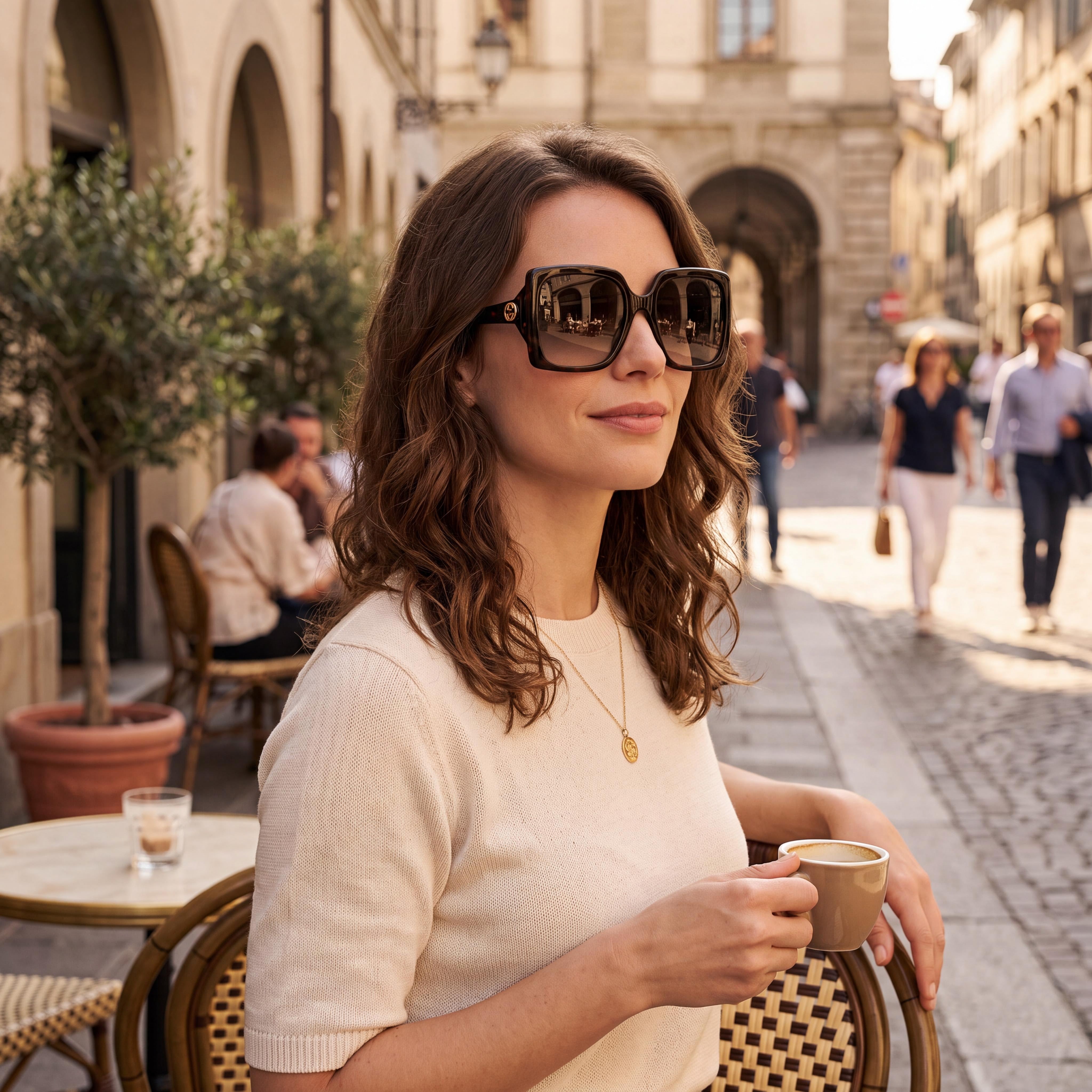 Gucci Gg0876s Women's Havana Injected Oversized Fashion Square Brown Gradient UV Protected Sunglasses 60mm, Photo 6