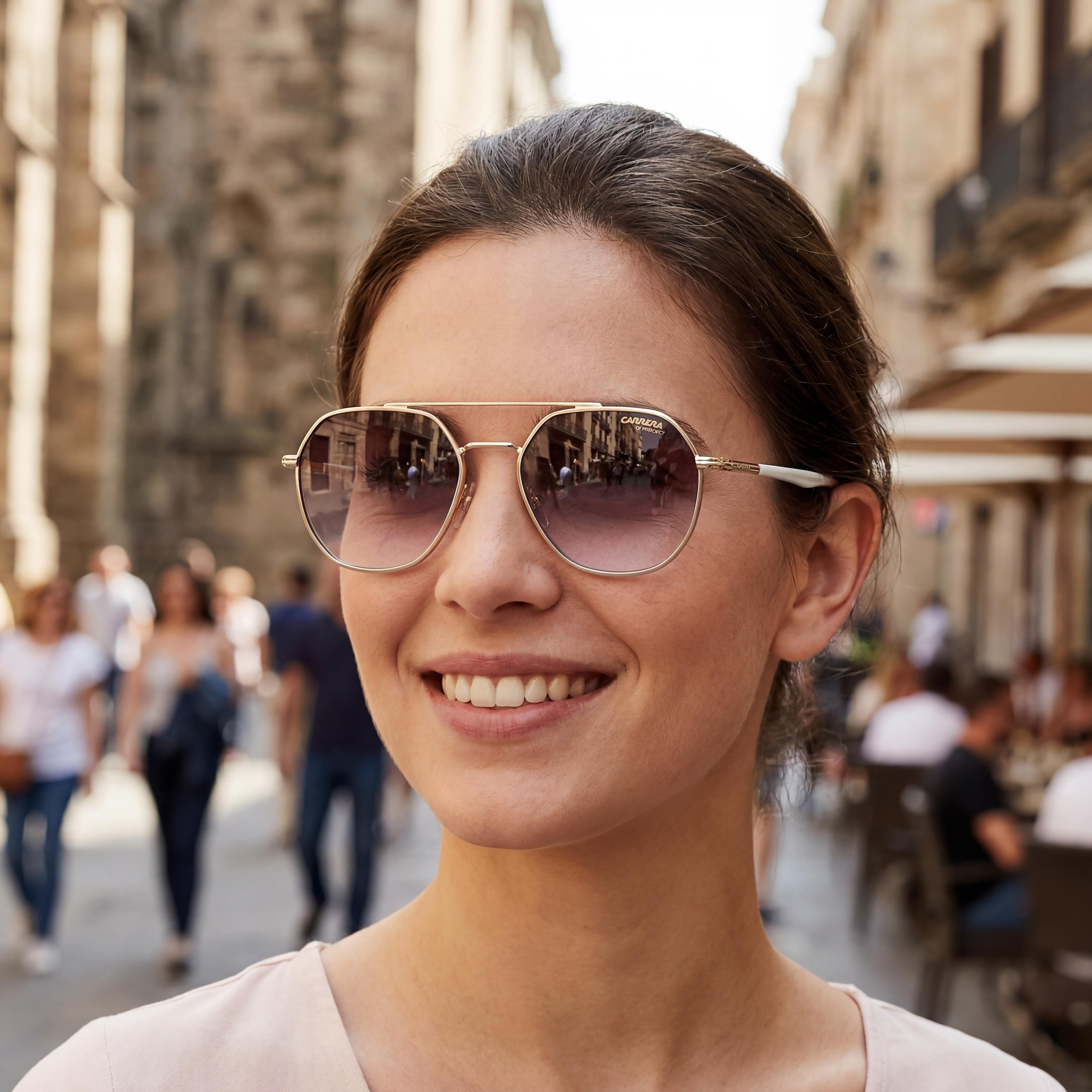 Carrera 303/S Unisex Multicolored Stainless Steel Sunglasses with Gold Mirror Burgundy Shaded Non-Polarized UV Lenses, 99mm, Photo 3