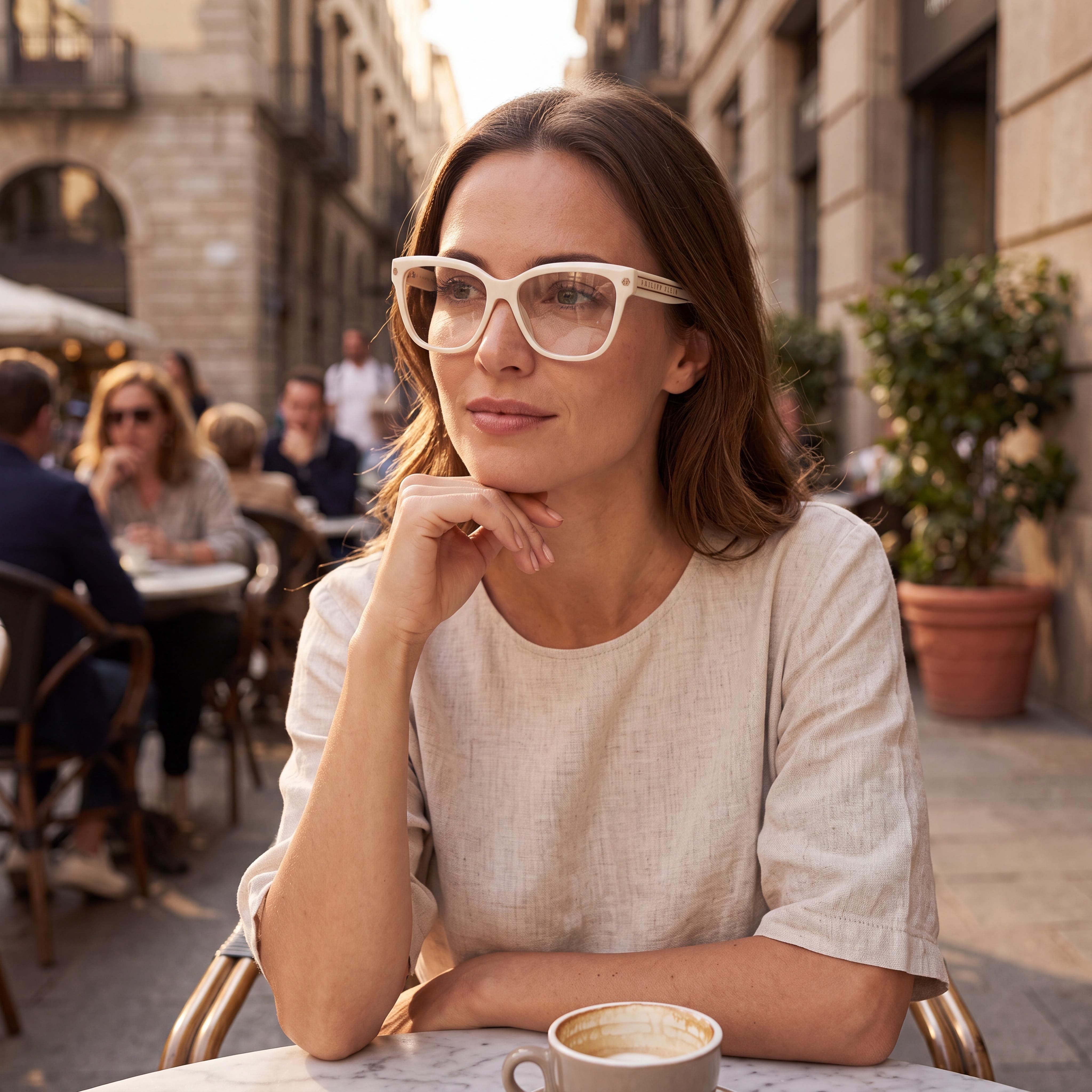 Philipp Plein Classic VPP051M Women's Acetate Optical Glasses Light Yellow Gold (Lens 55mm, Bridge 15mm, Temple 135mm), Photo 6