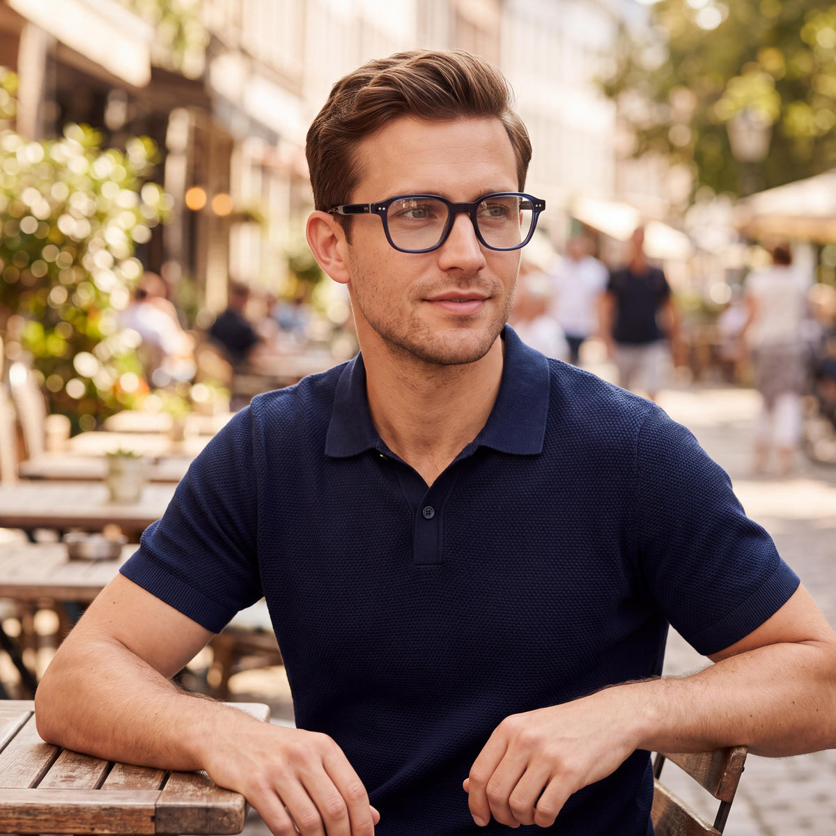 Tommy Hilfiger 1983 Men's Modern Acetate Eyewear Frame, Blue Palladium, 50-21-150, Photo 4