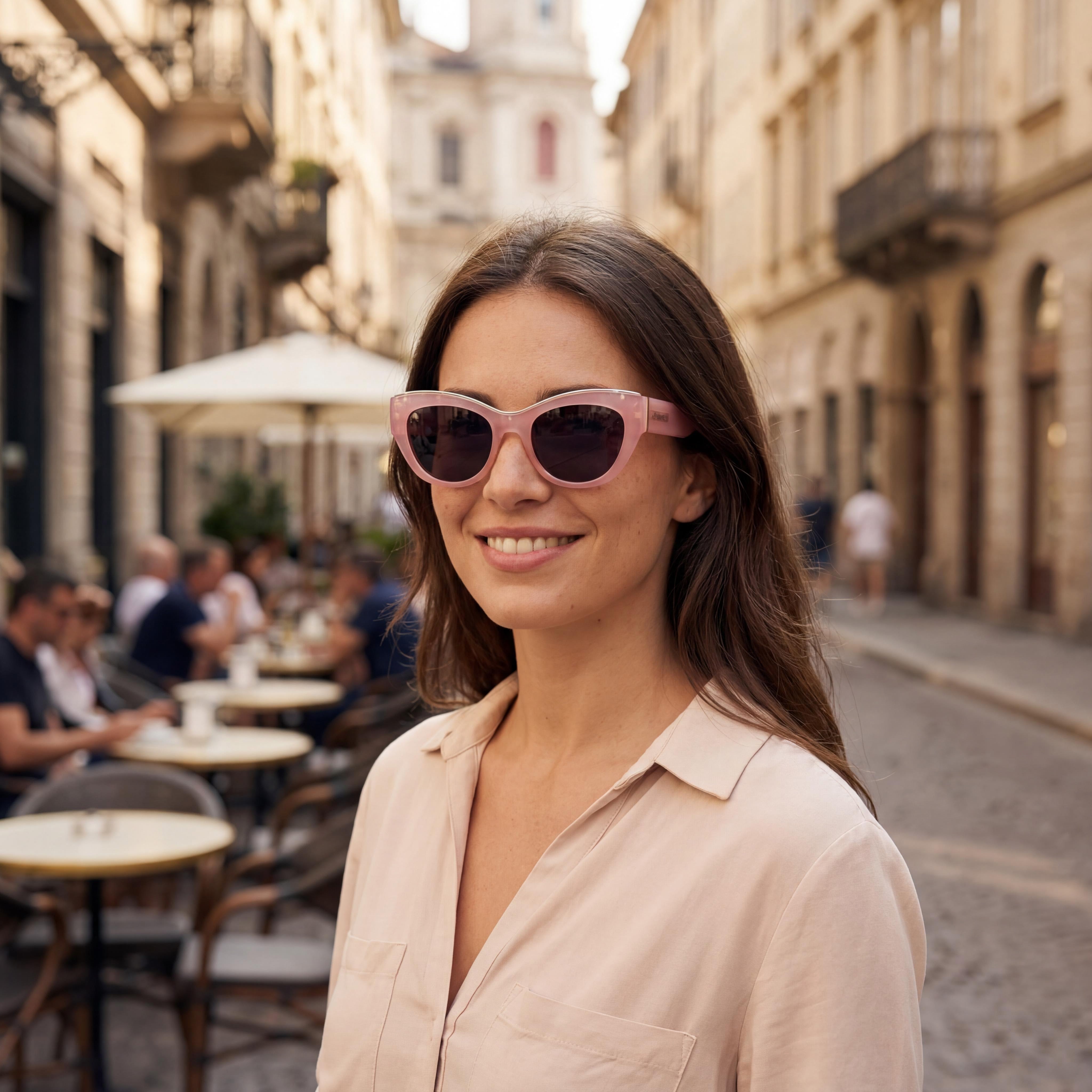 Polaroid Women's PLD 6199/S/X Cat Eye Pink Polycarbonate Grey Polarized Sunglasses 100% UV Protection 50mm, Photo 6