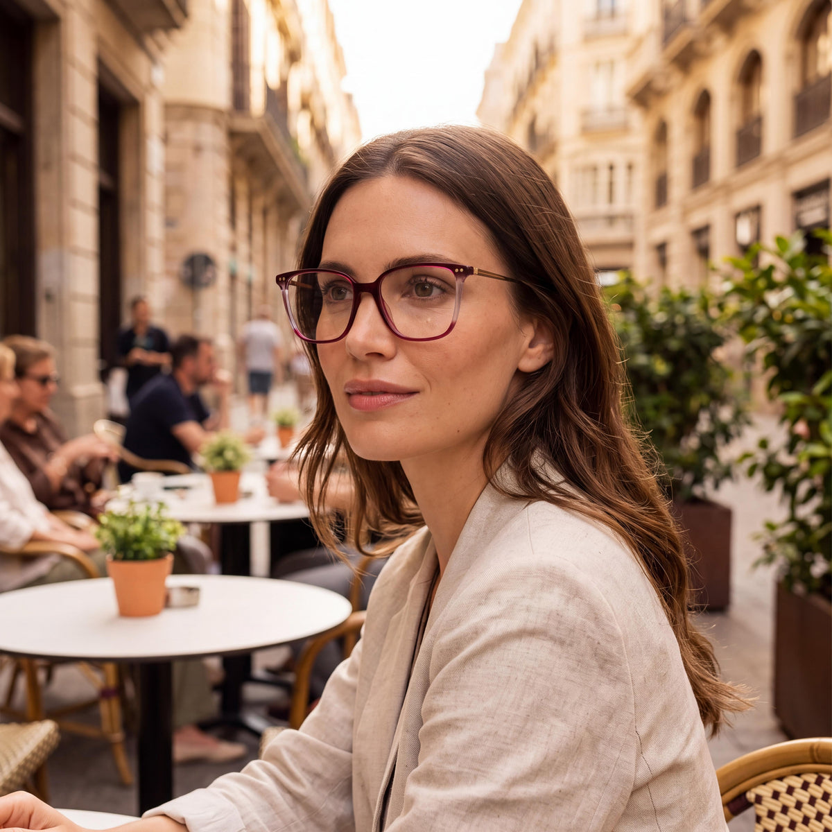 Carolina Herrera Casual Women's Burgundy Havana Magnesium Frame Eyewear 53mm Lens, 16mm Bridge, 145mm Temple, Photo 5