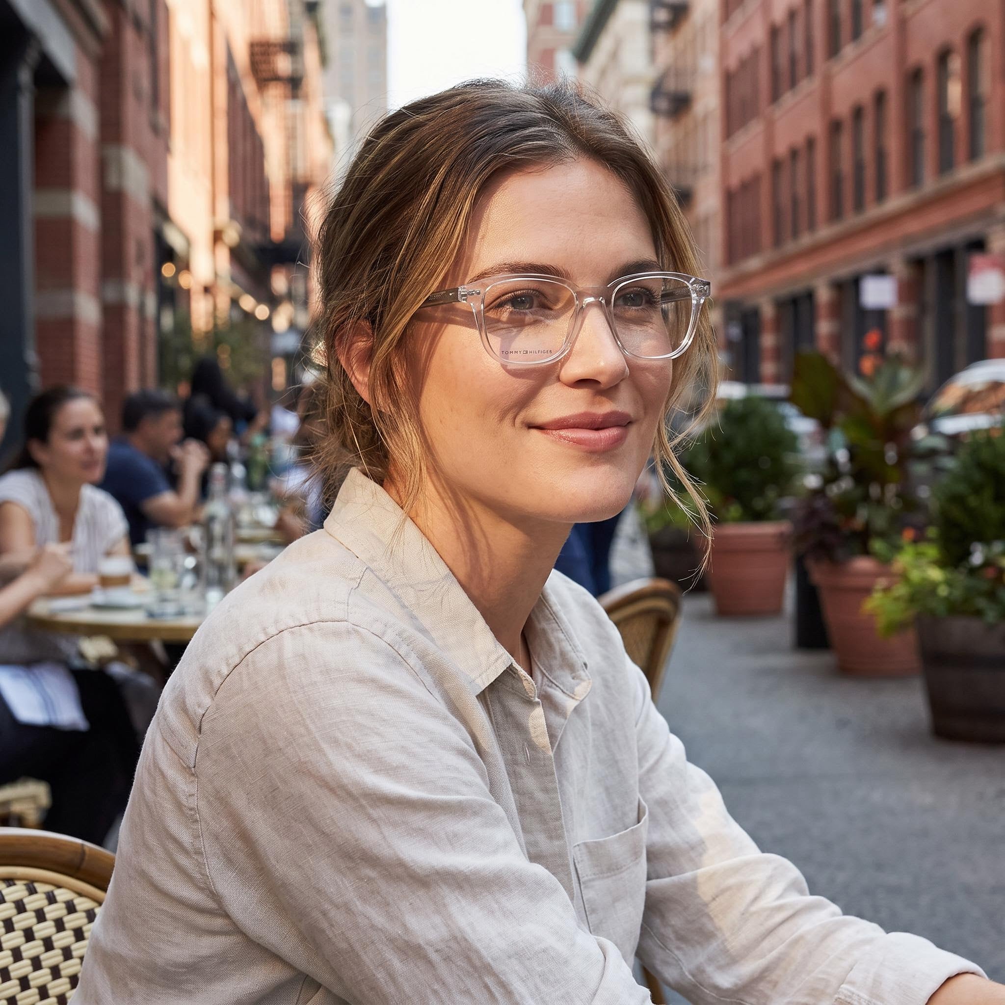 Gafas de sol de acetato grises modernas Tommy Hilfiger para mujer 50 mm, Photo 4