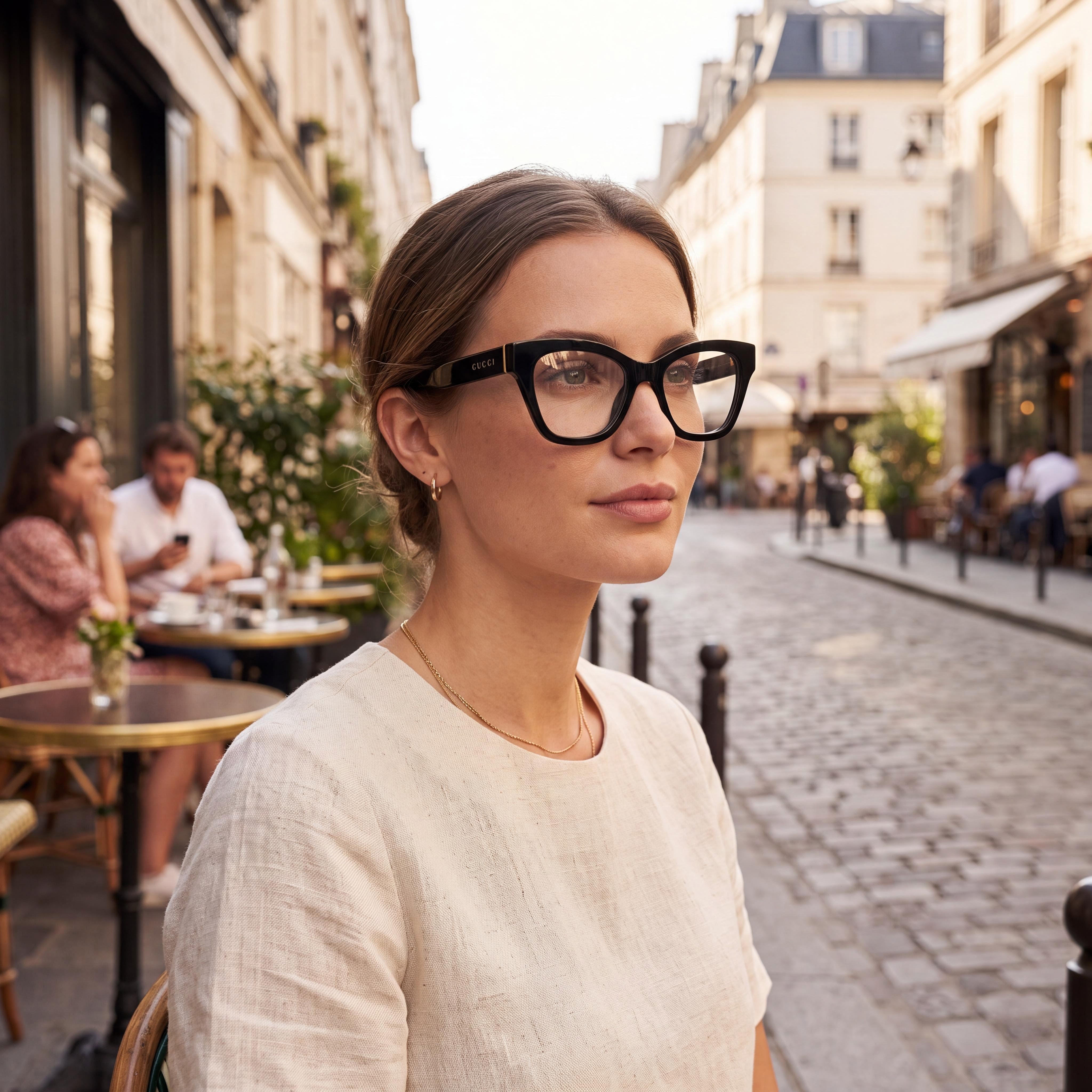 Gucci GG1133O Black Silver Cat Eye Eyeglasses for Women, Plastic 52mm, Photo 4