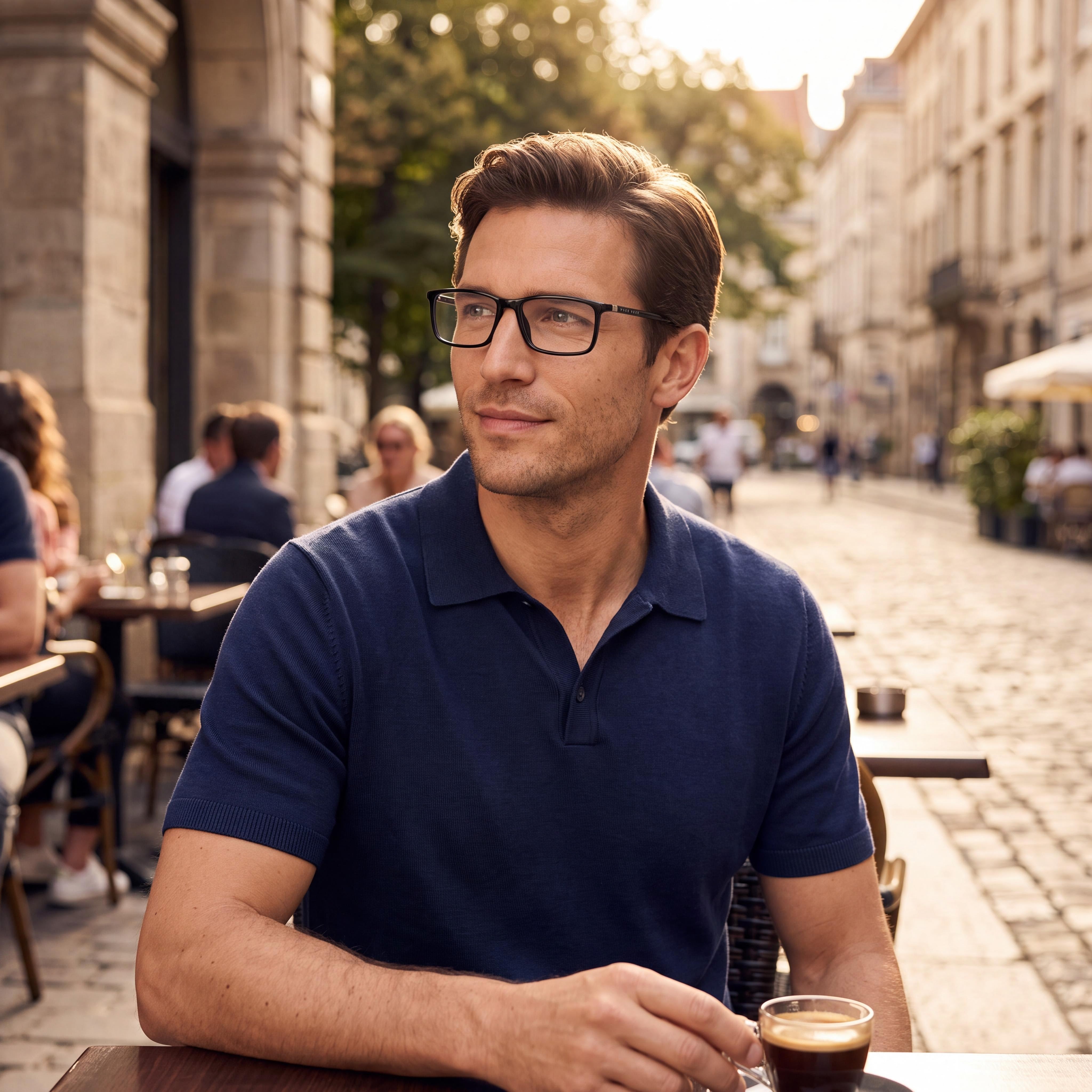 Hugo Boss 0680/IT Men's Black Plastic Rectangular Full Rim Prescription-Ready Eyeglasses 55-16-145, Photo 5