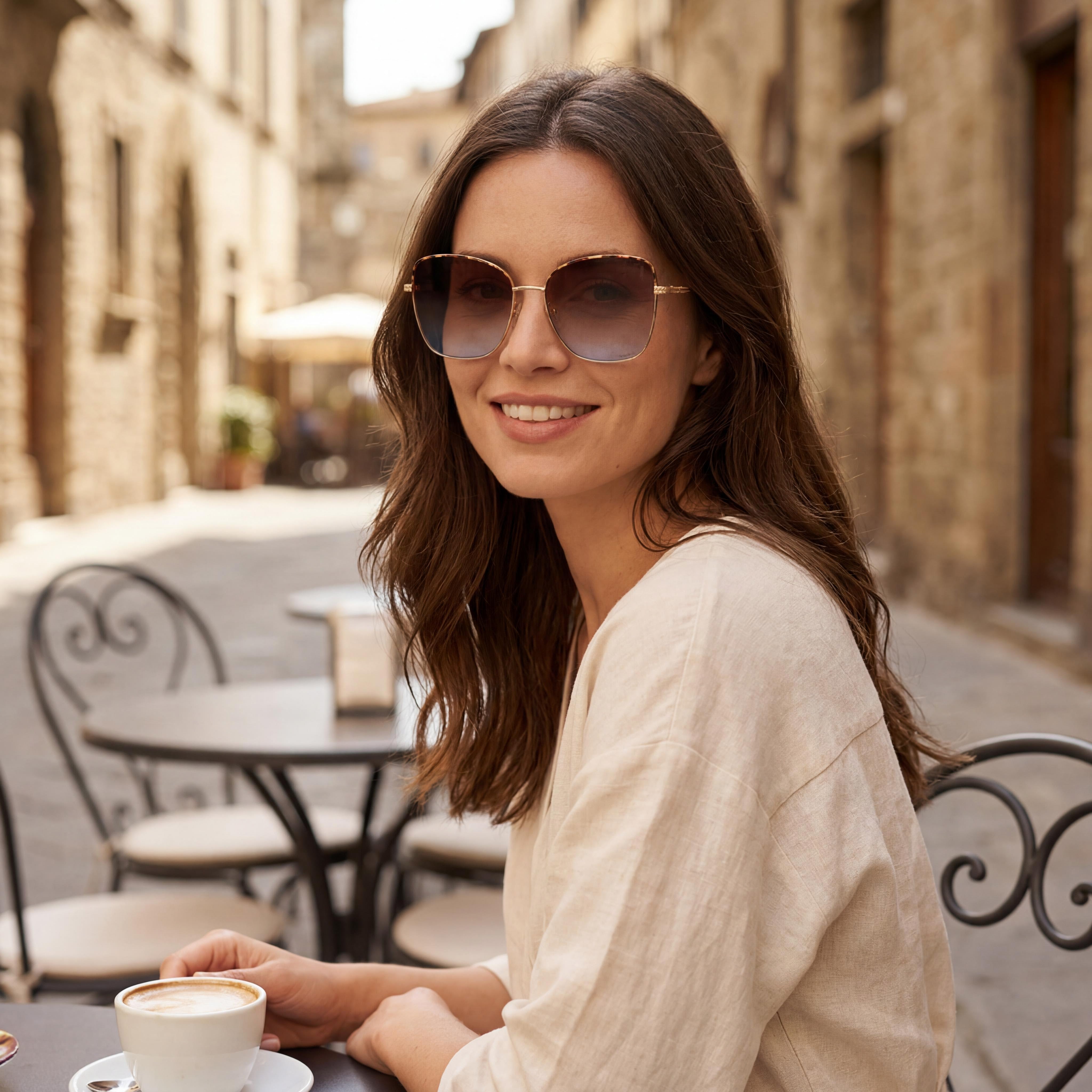 Missoni Classic Women's Grey Gold Metal Frame Sunglasses Dark Grey Shaded Lenses 59mm UV Protection, Photo 6