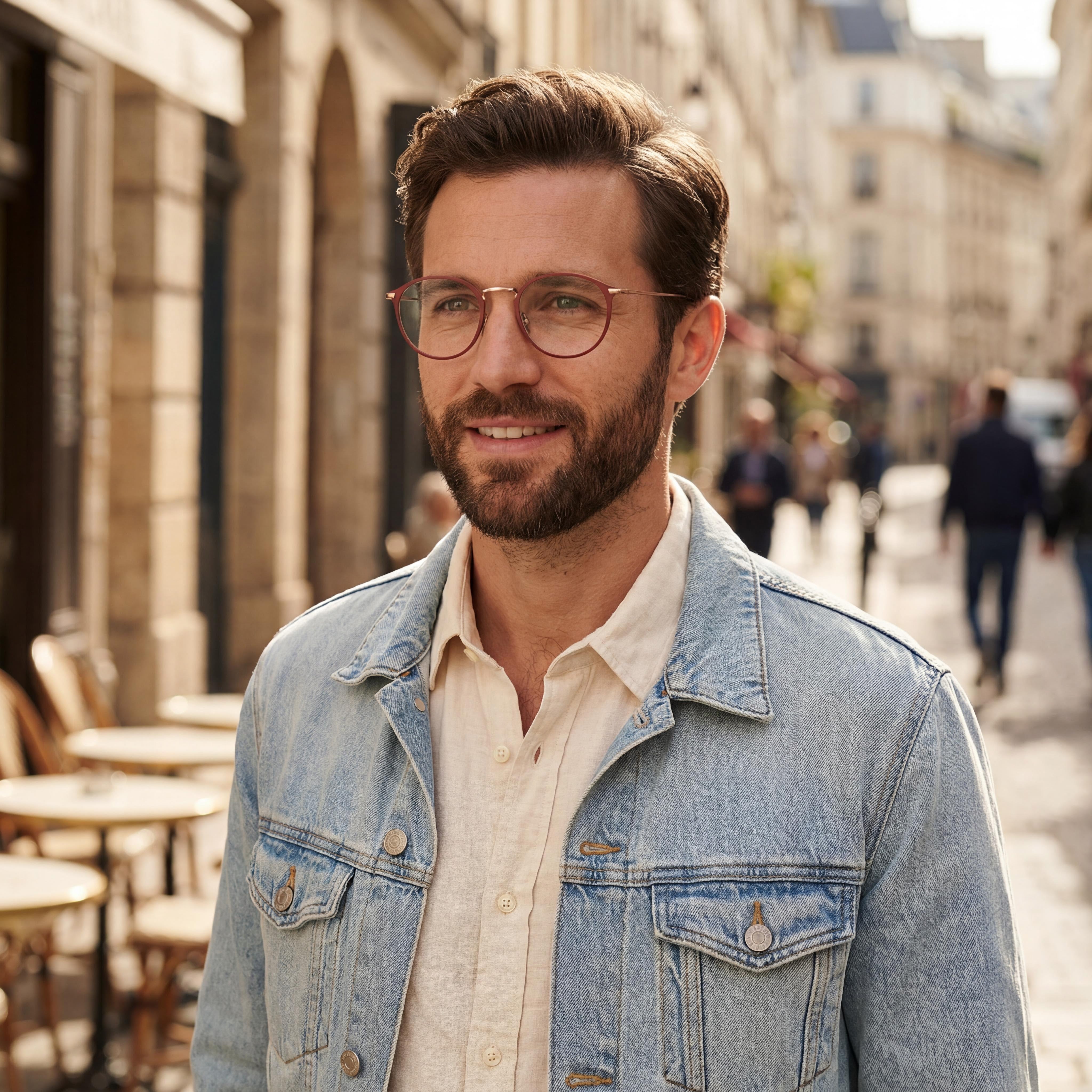 Gafas de vista Levi's Lv 5001 de metal burdeos para hombre de 50 mm, Photo 4