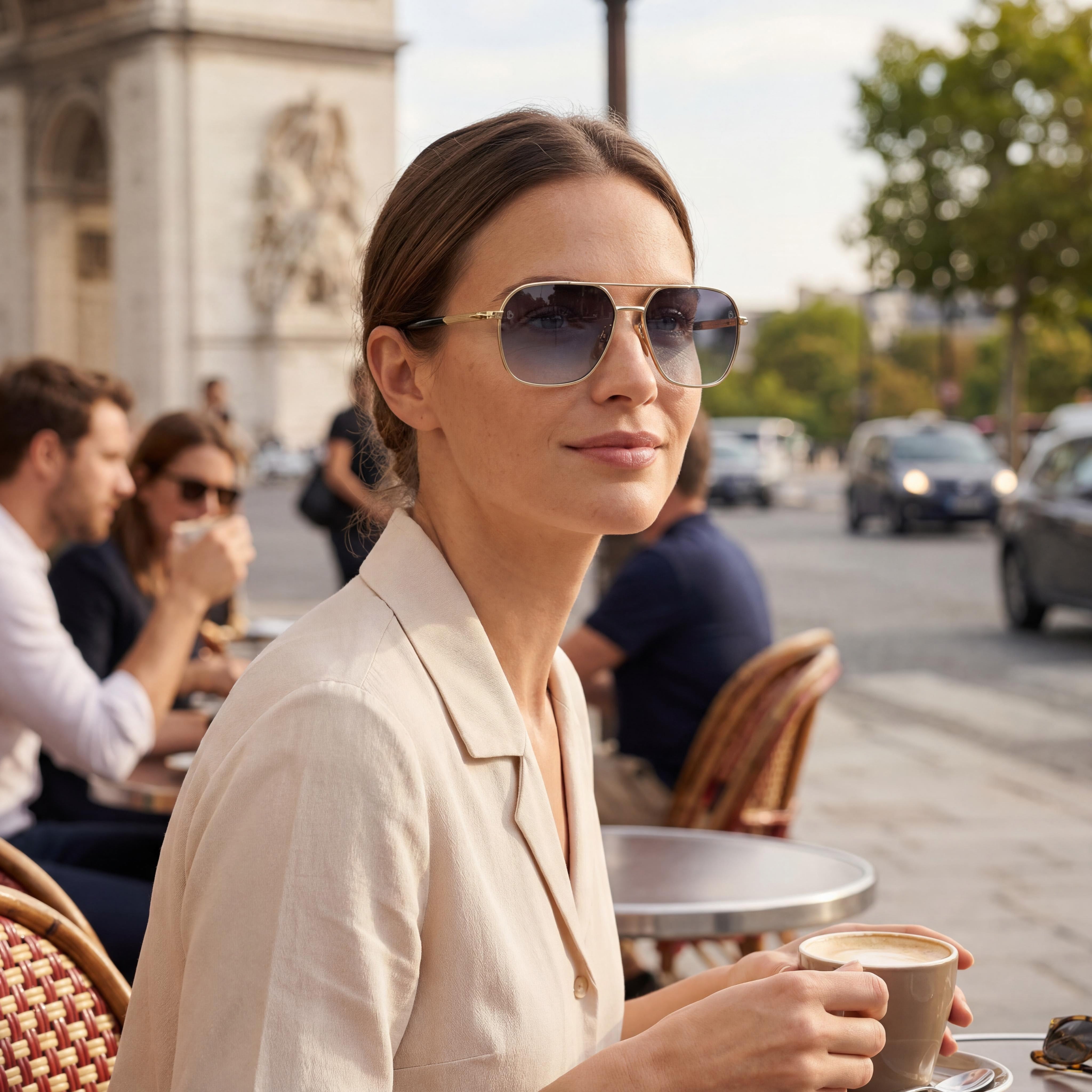 David Beckham Contemporary Unisex Gold Black Metal Frame Dark Grey Shaded Non-Polarized UV Protection Sunglasses 59mm, Photo 6