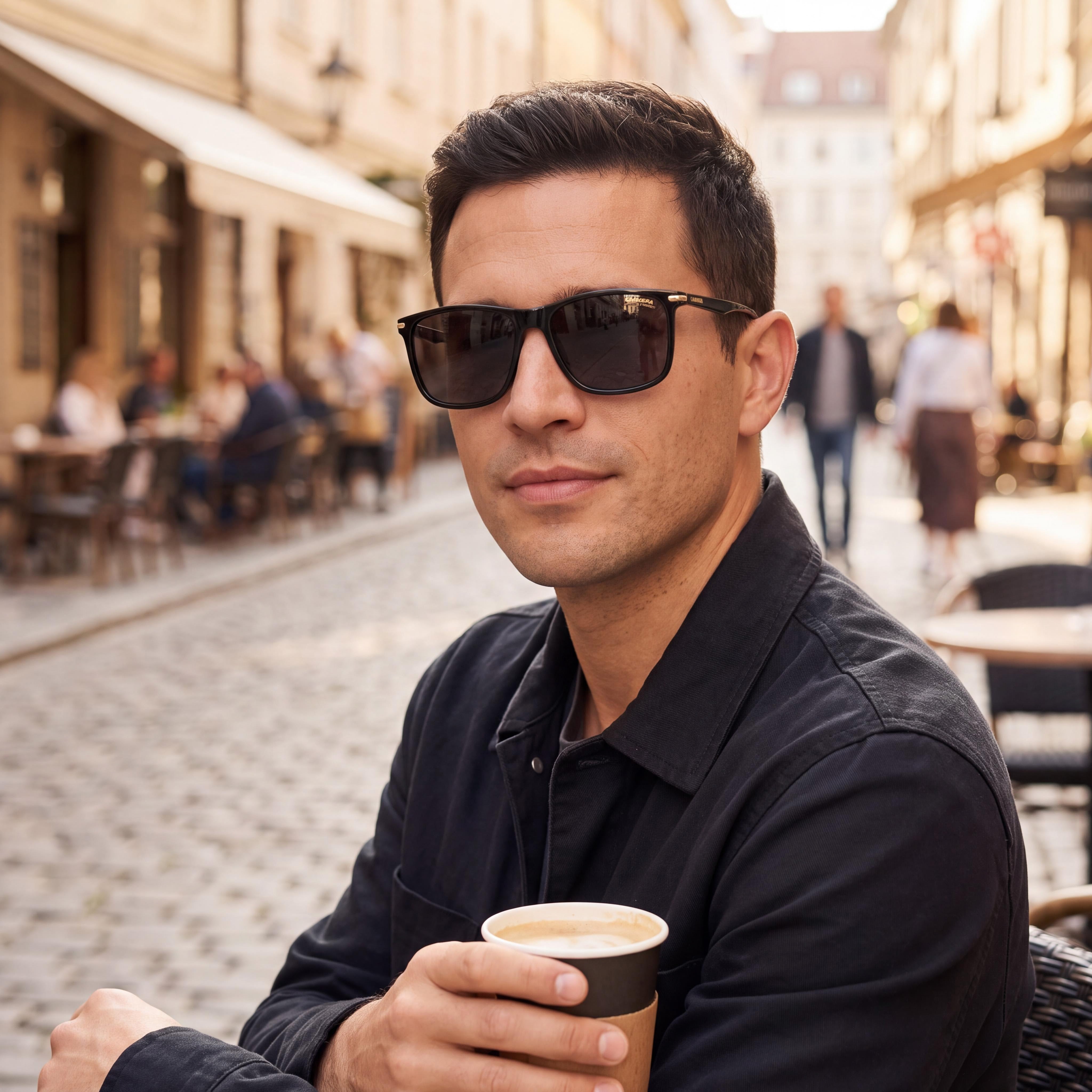 Carrera Ca 298/S/Us Gafas de Sol Rectangulares Plegables Flexibles de Nailon Negro No Polarizadas para Hombre 57mm, Photo 5