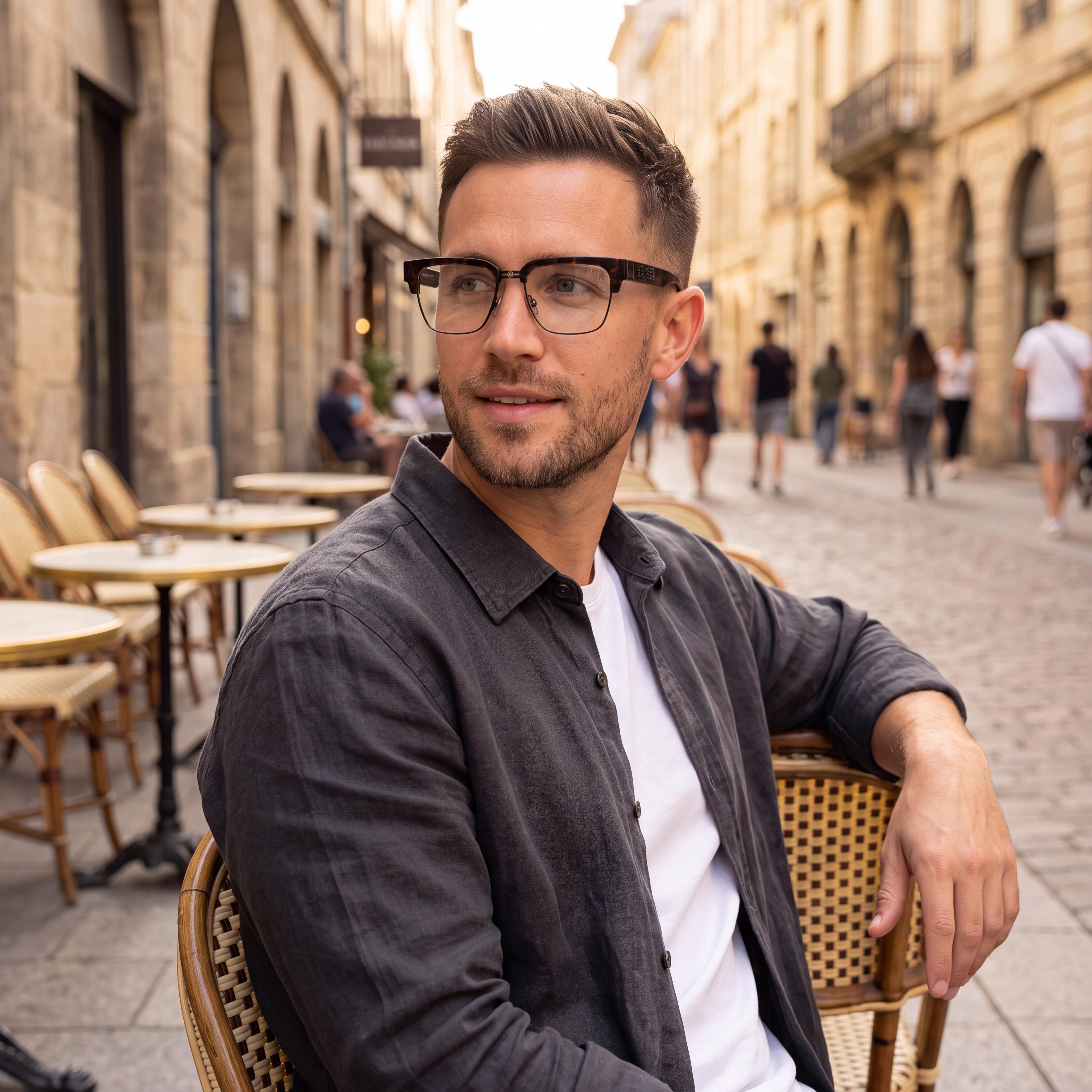 Philipp Plein Vpp113m Men's Matt Black Optical Eyeglasses with Plastic Lenses and a 53mm Lens Width, Photo 3