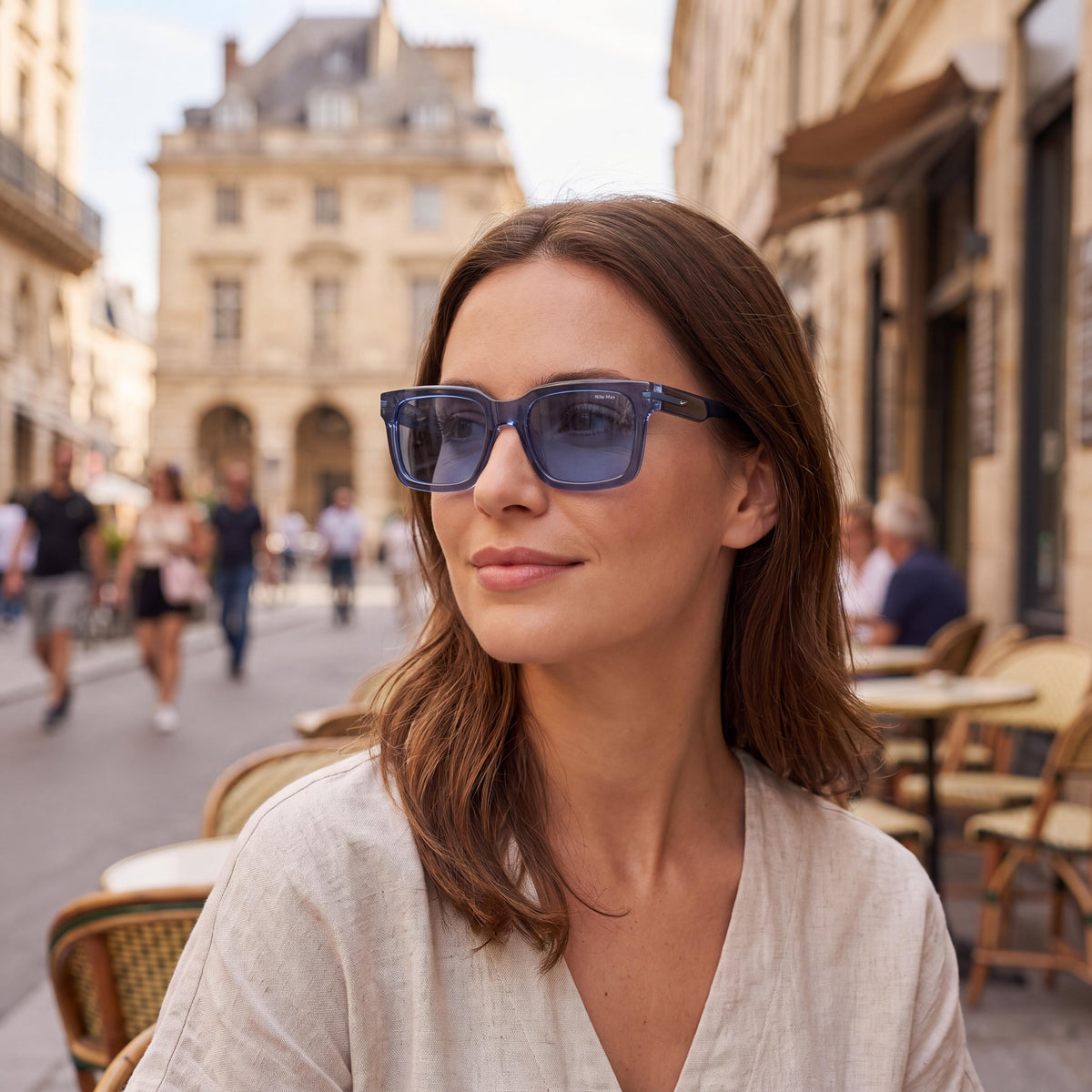 Nike Women's Crescent I Ev24017 Rectangle Plastic Navy Blue 100% UV Protection Non-Polarized 54mm, Photo 6