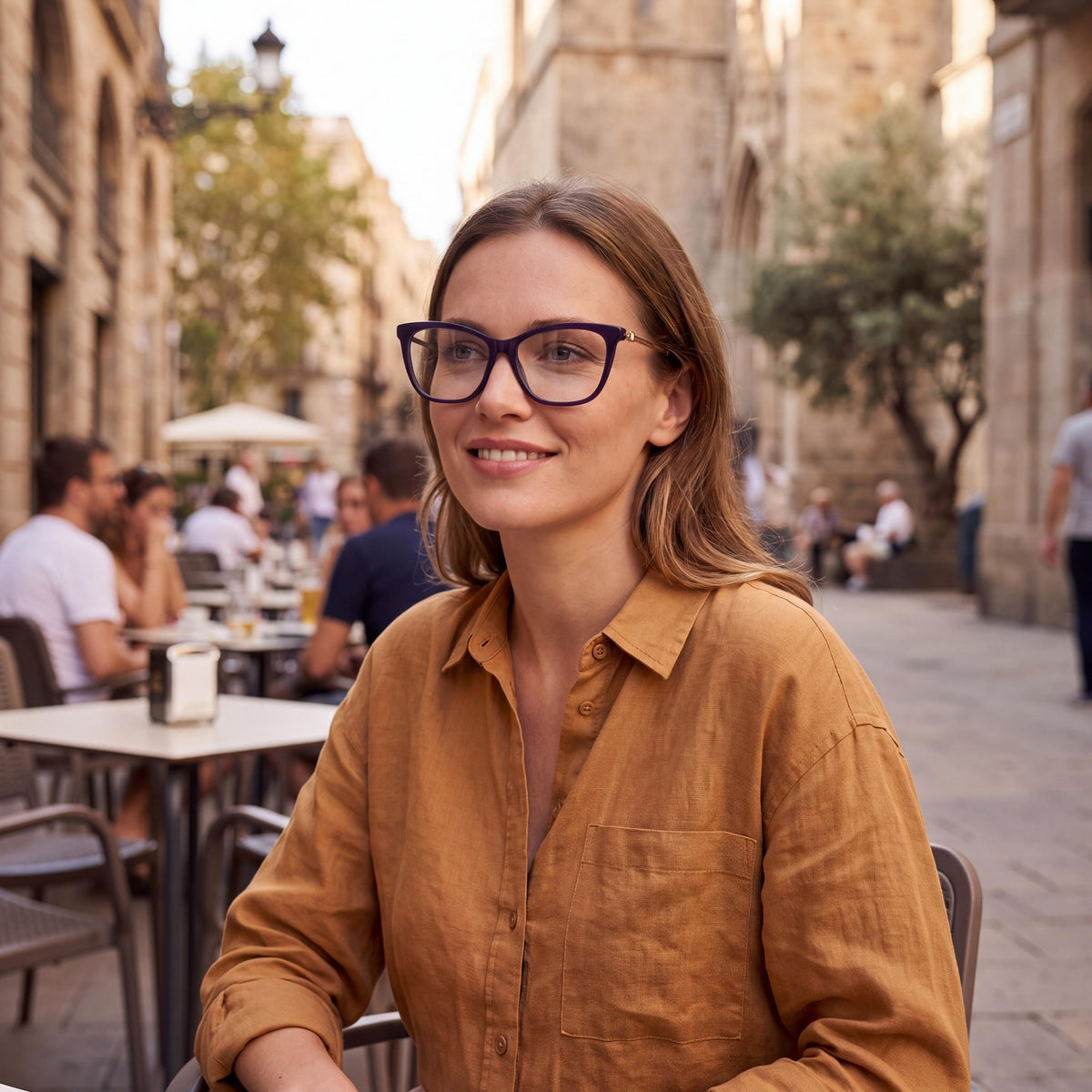 MaxMara Mm5070 Women's Blue Plastic Full Rim Polycarbonate Transparent Lens Eyewear 54-14-140, Photo 5