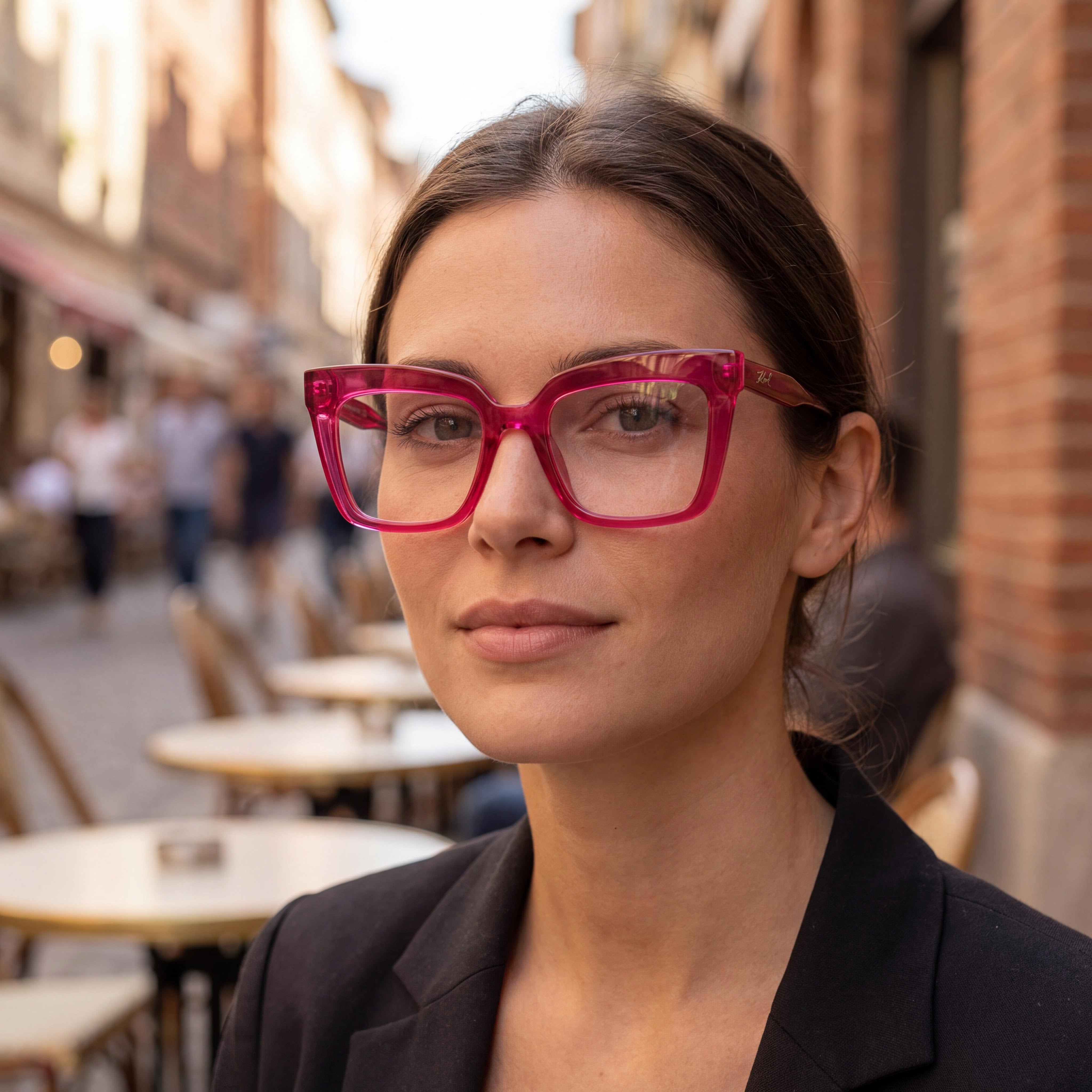 Gafas de sol Karl Lagerfeld Modern para mujer con montura inyectada color cereza, lentes de policarbonato, 51 mm de ancho de lente, Photo 6