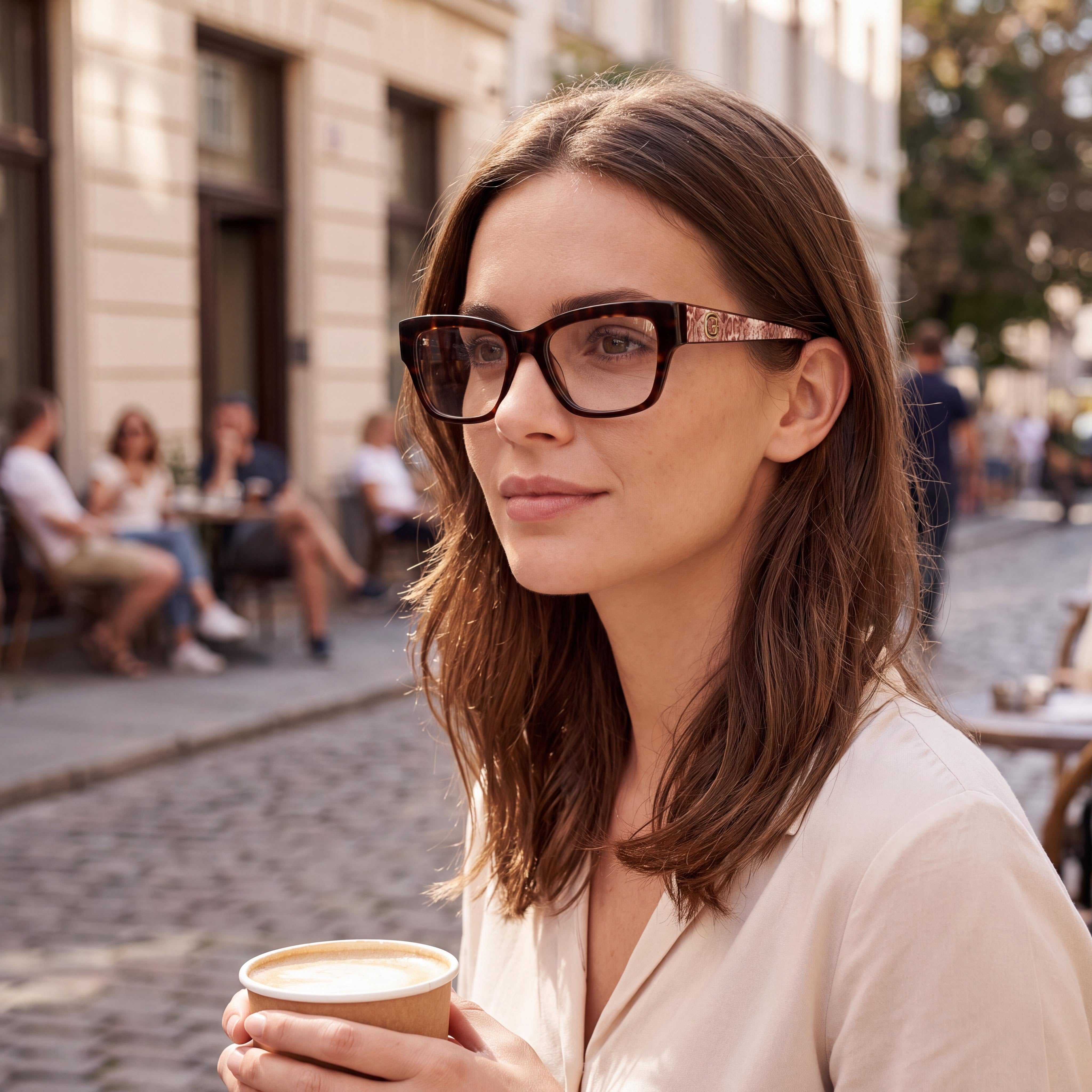 GUESS Gu50126 Women's Dark Havana Plastic Frame Eyewear with Polycarbonate Lenses - 53mm Lens, 15mm Bridge, 140mm Temple, Photo 3
