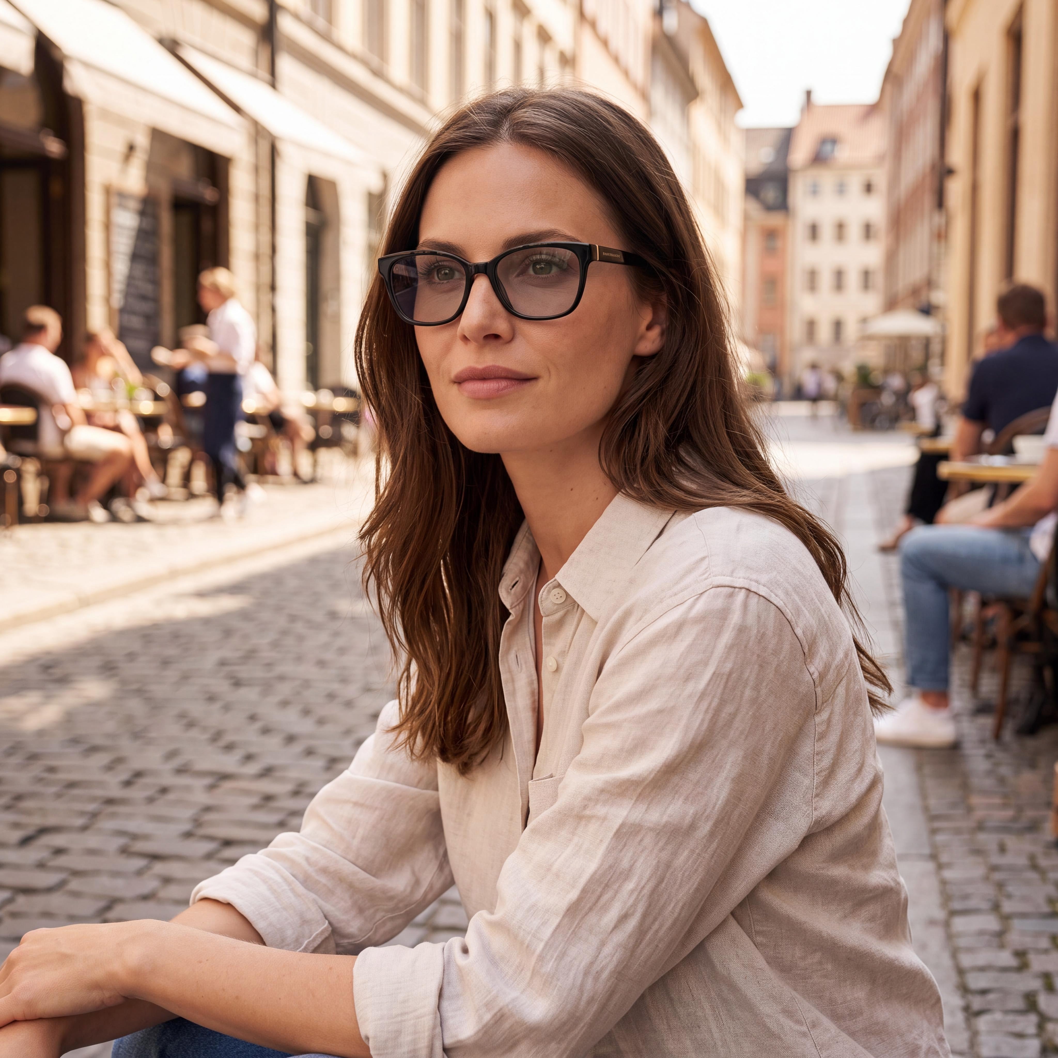 Gafas Modernas Tommy Hilfiger para Mujer - Montura Completa Ojo de Gato de Acetato Negro - 52-18-145mm, Photo 5