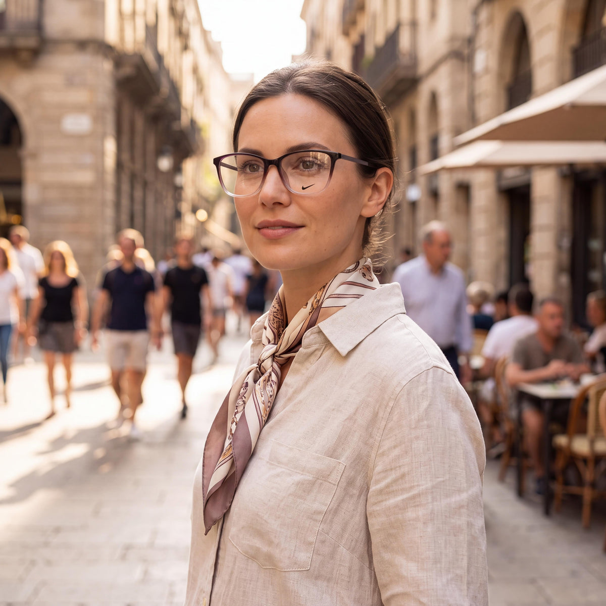 Nike 7284 Women's Full Rim Cat Eye Plastic Eyeglass Frames Brown Basalt/Clear Fade 54-16-145, Photo 5