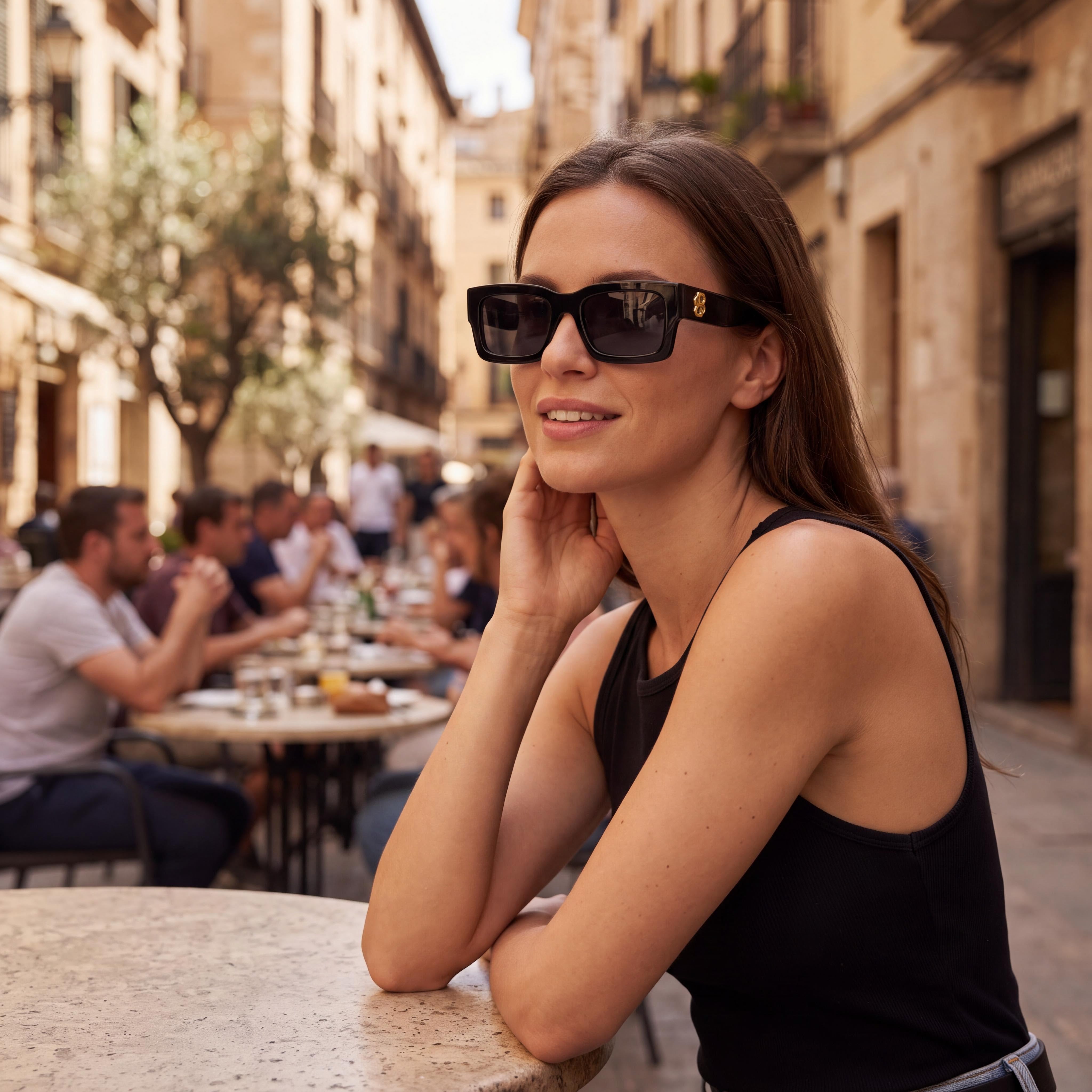 Hugo Boss Women's Boss 1654/S Rectangular Black ECO ACETATE Clear 100% UV Protection 37mm Sunglasses, Photo 5