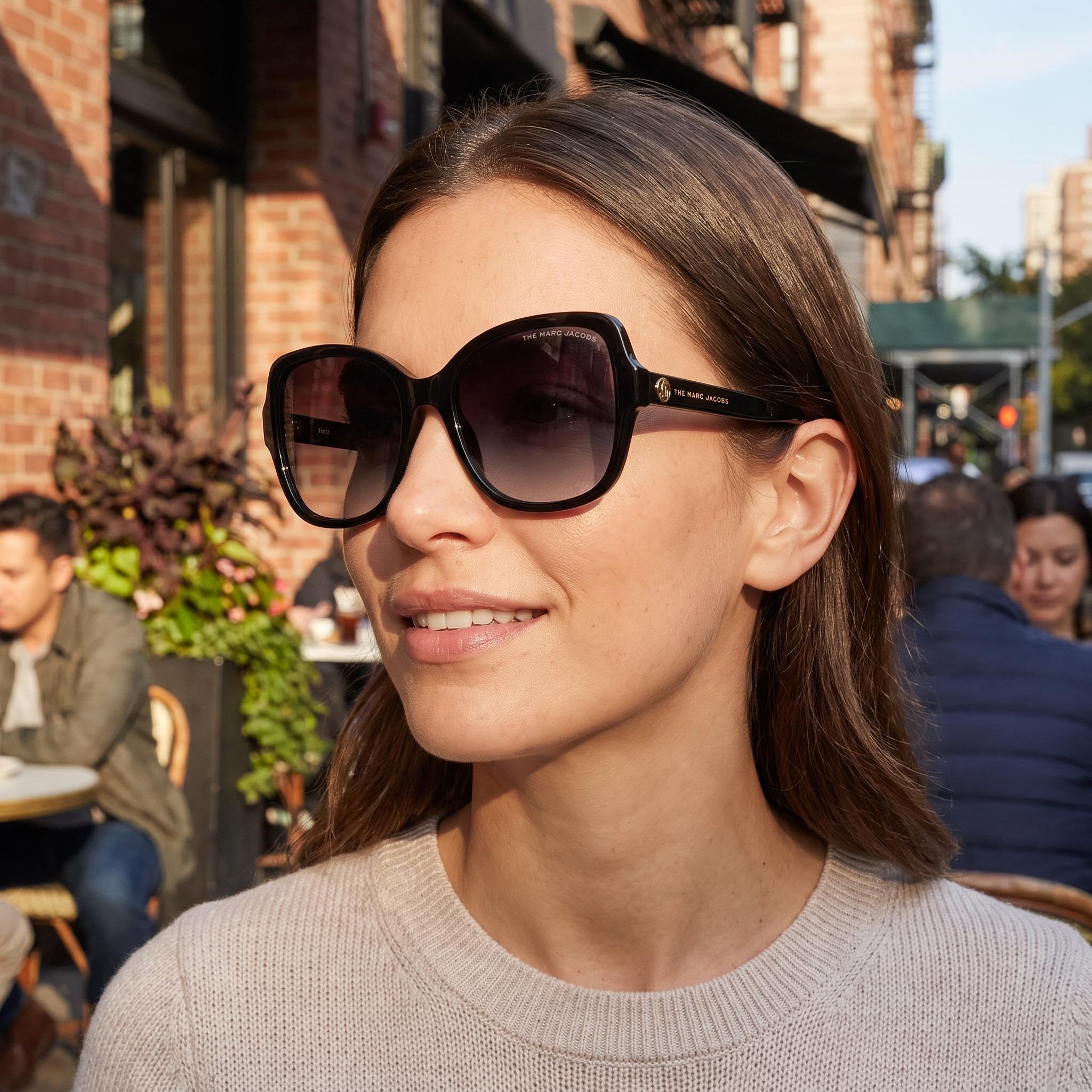 Marc Jacobs MARC 555/S Women's Black Acetate Dark Gray Gradient Non-Polarized UV Protected Sunglasses 55mm, Photo 6
