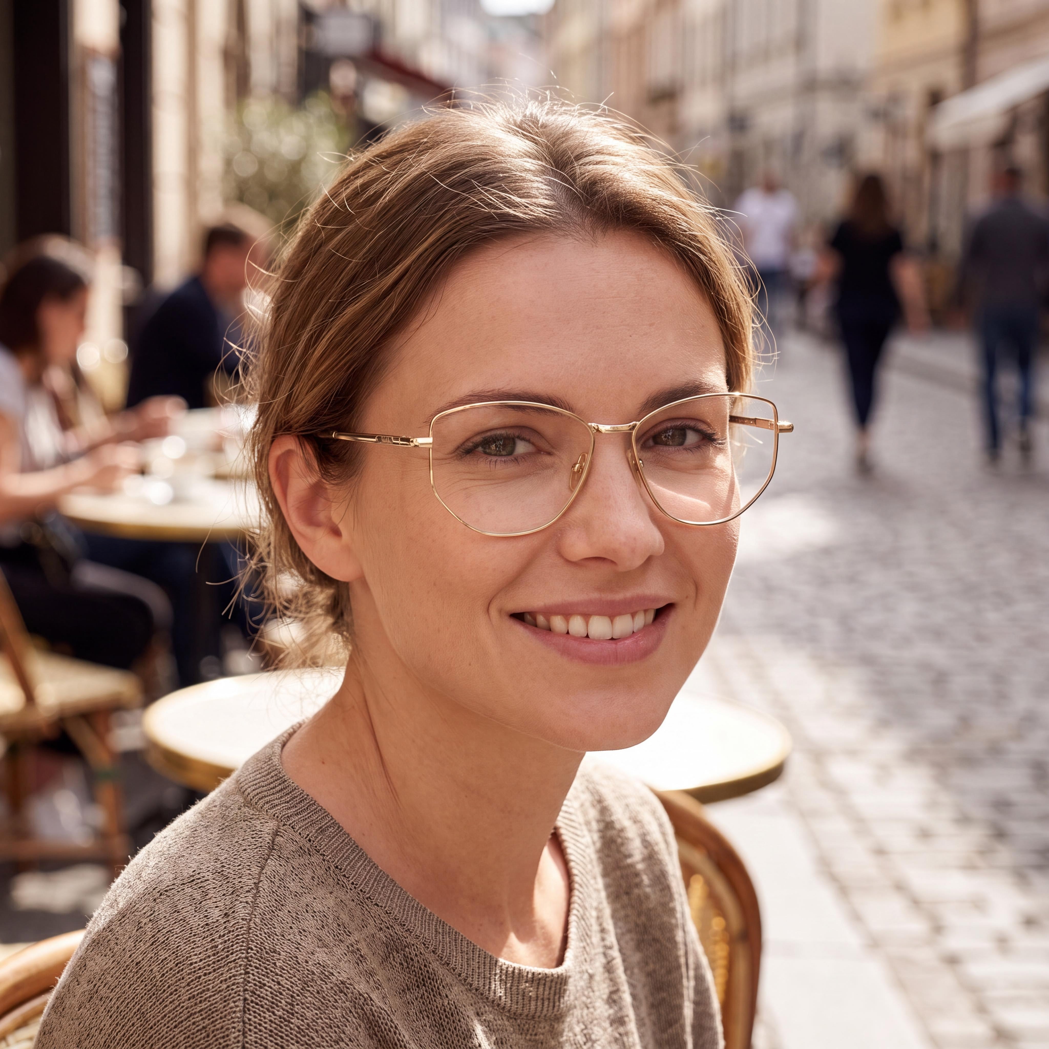 MaxMara Mm5153 Women's Shiny Deep Gold Metal Frame Polycarbonate Lens Eyewear, 55mm Lens Width, Photo 4