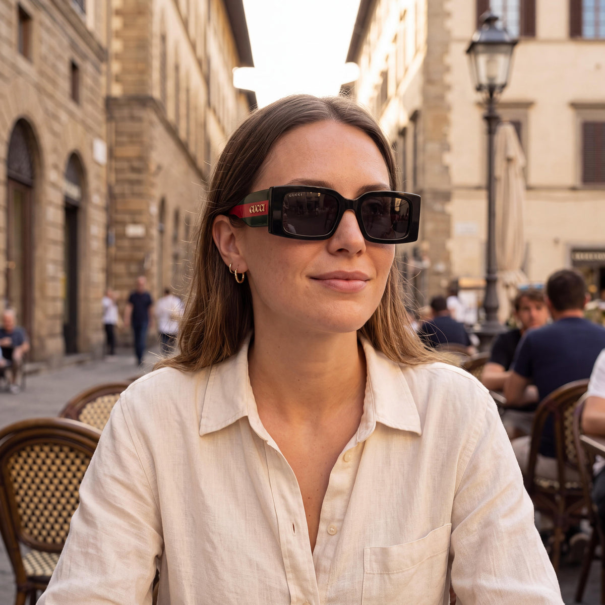 Gafas de sol para mujer Gucci GG1860S-001 con montura de plástico negra/verde, lentes negras polarizadas con protección UV, 52 mm, Photo 6