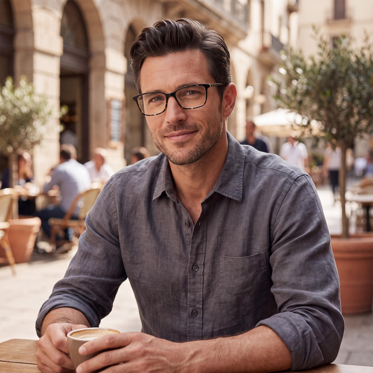 BANANA REPUBLIC Men's Cate/N Plastic Frame Eyewear in Black Havana with Clear Lenses 53mm, Photo 3
