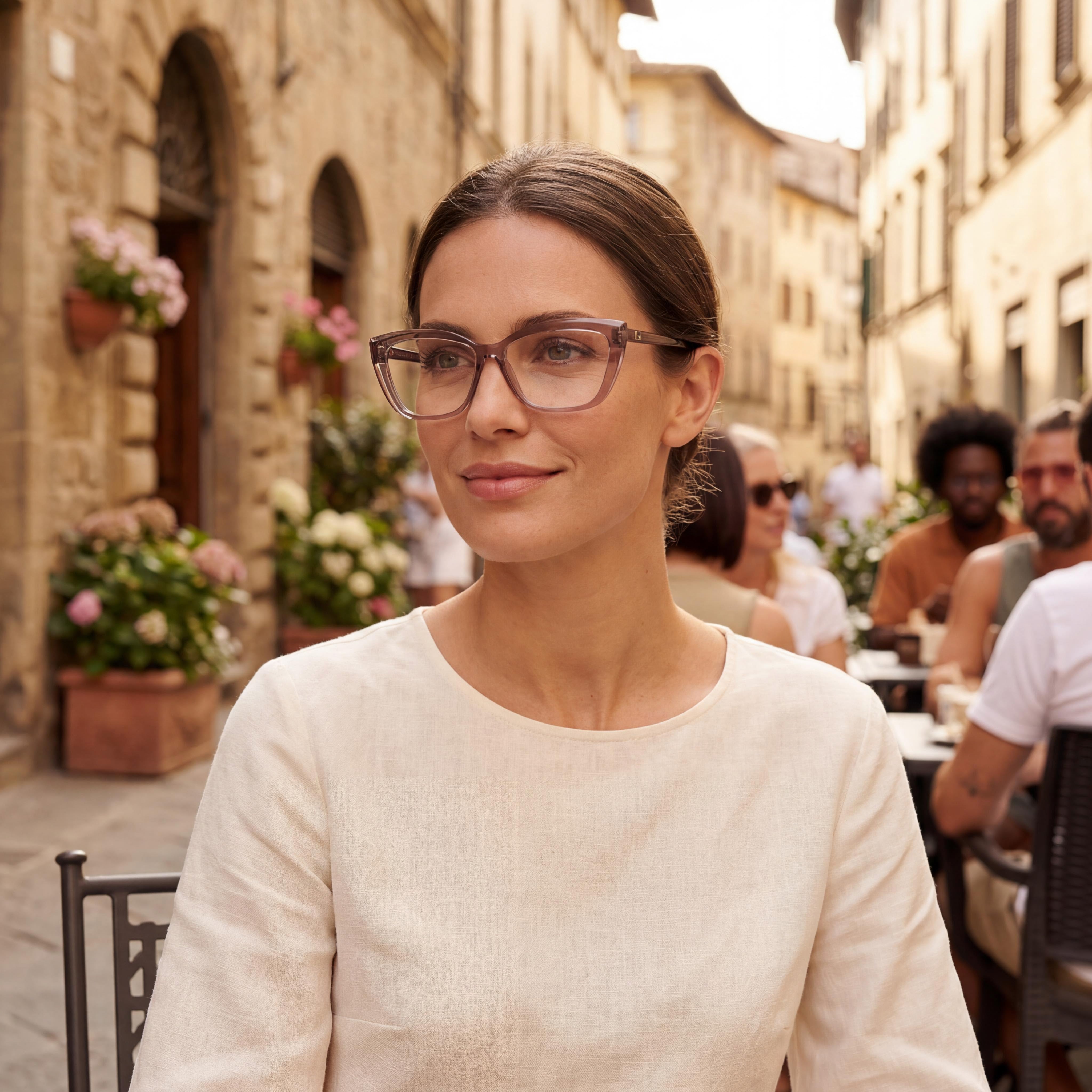 Guess GU2977 Shiny Beige Square Eyeglasses for Women, 54mm, Photo 6