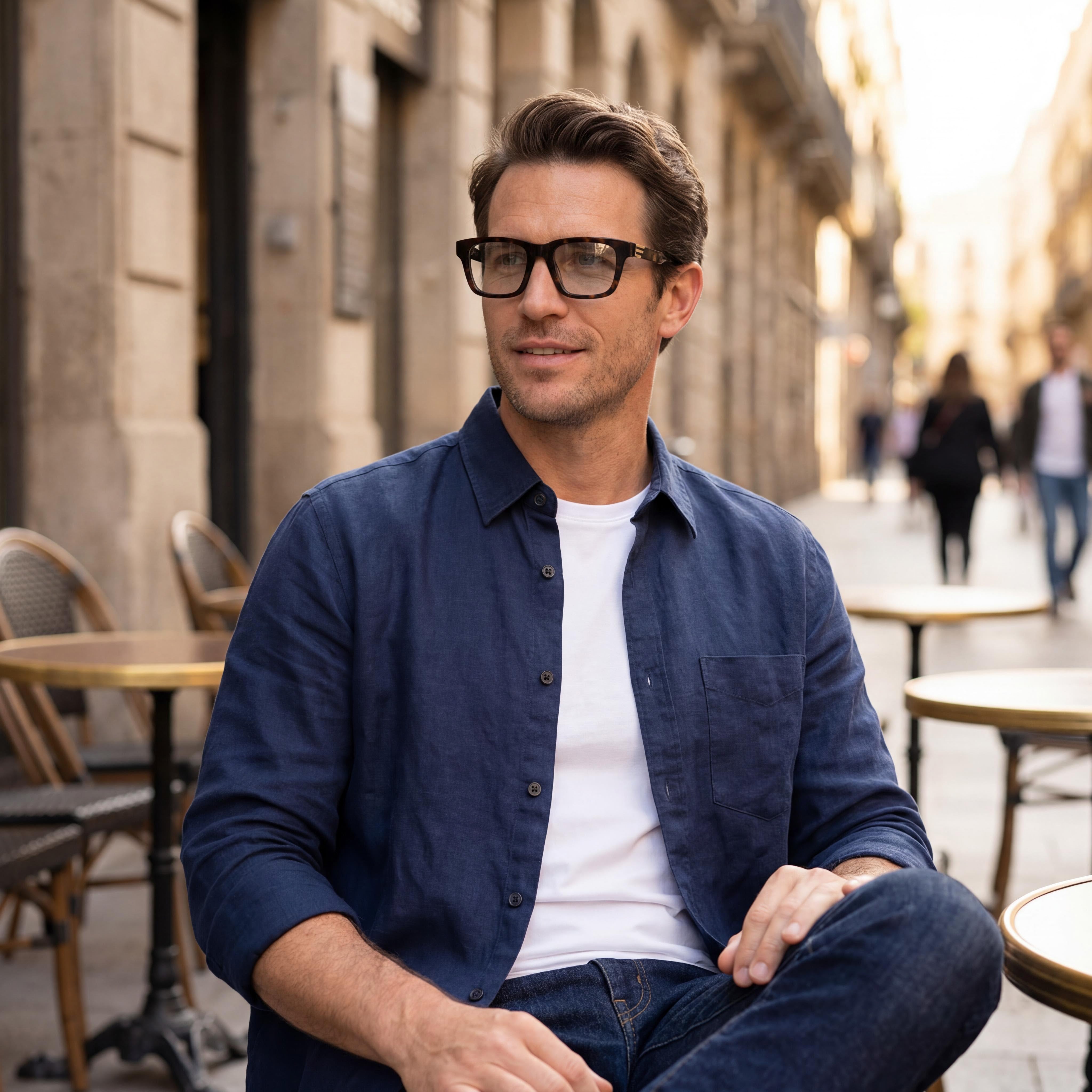 Police Vpln29 Men's Acetate Prescription Eyewear Frames Shiny Opal Honey 50-19-145, Photo 3