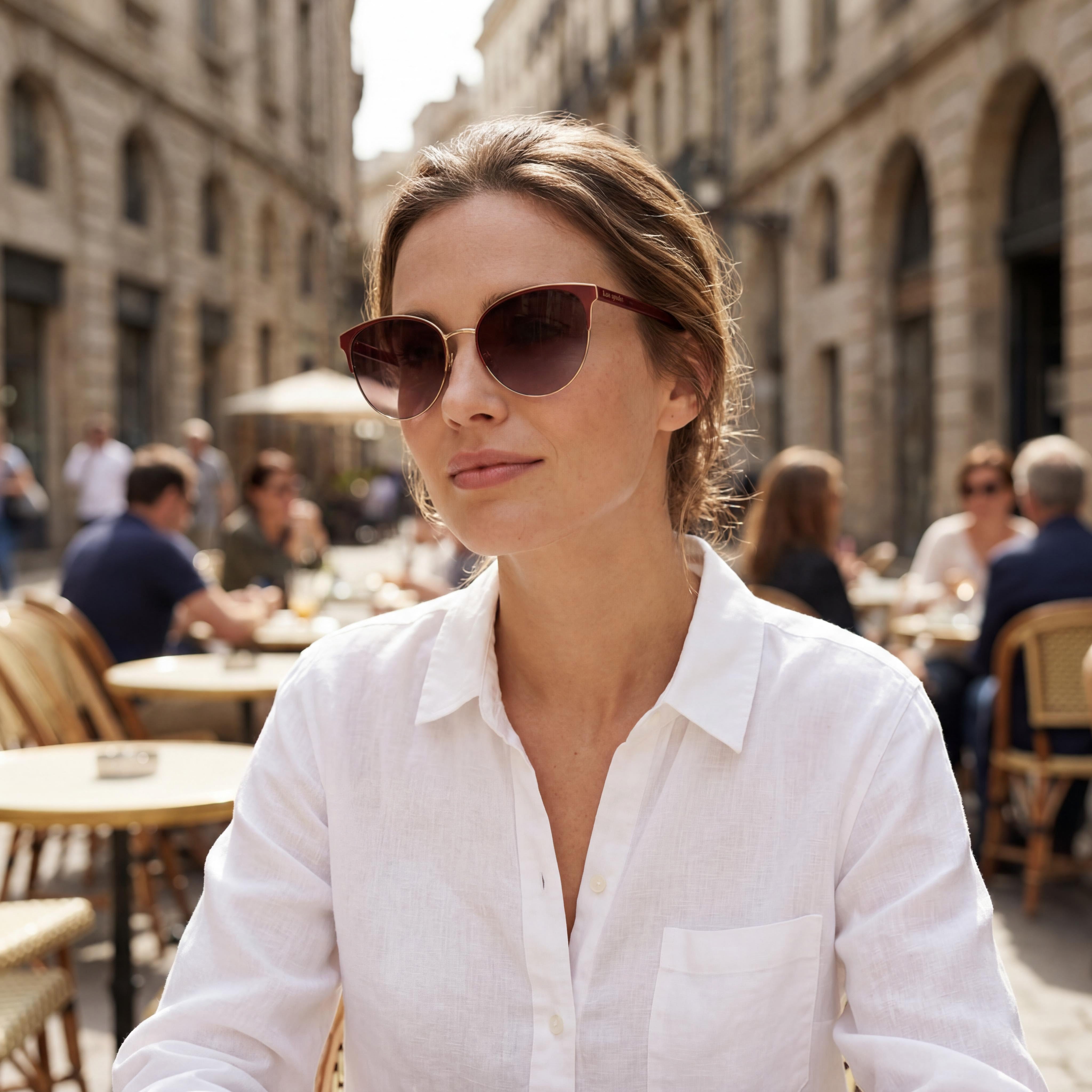 Gafas de sol Kate Spade New York para mujer, informales, de acero inoxidable, color rojo y rosa, con protección UV, 57 mm, Photo 4
