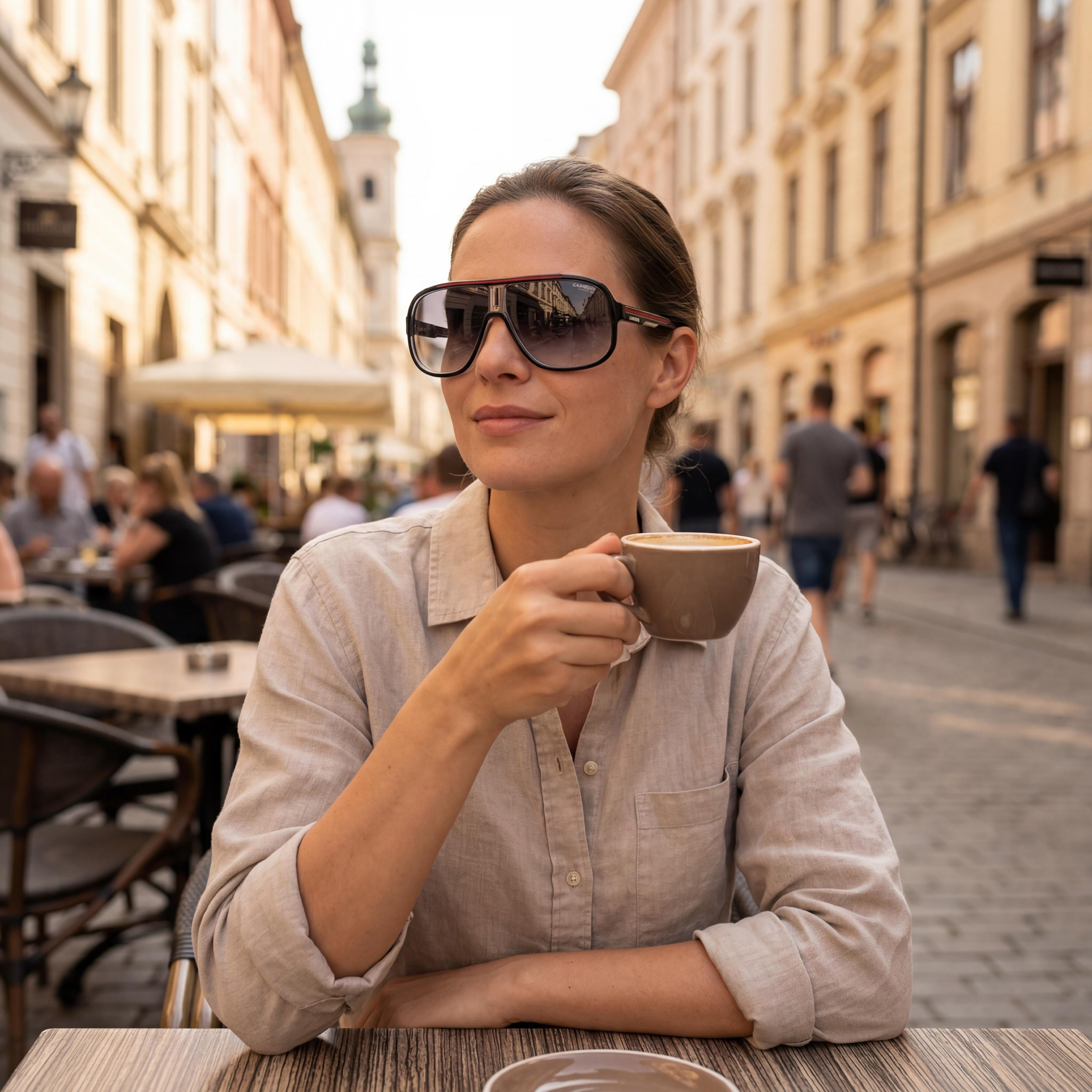 Carrera Modern Navigator Thermoplastic Elastomers Frame Black Red Unisex Sunglasses 63-11-135, Photo 5