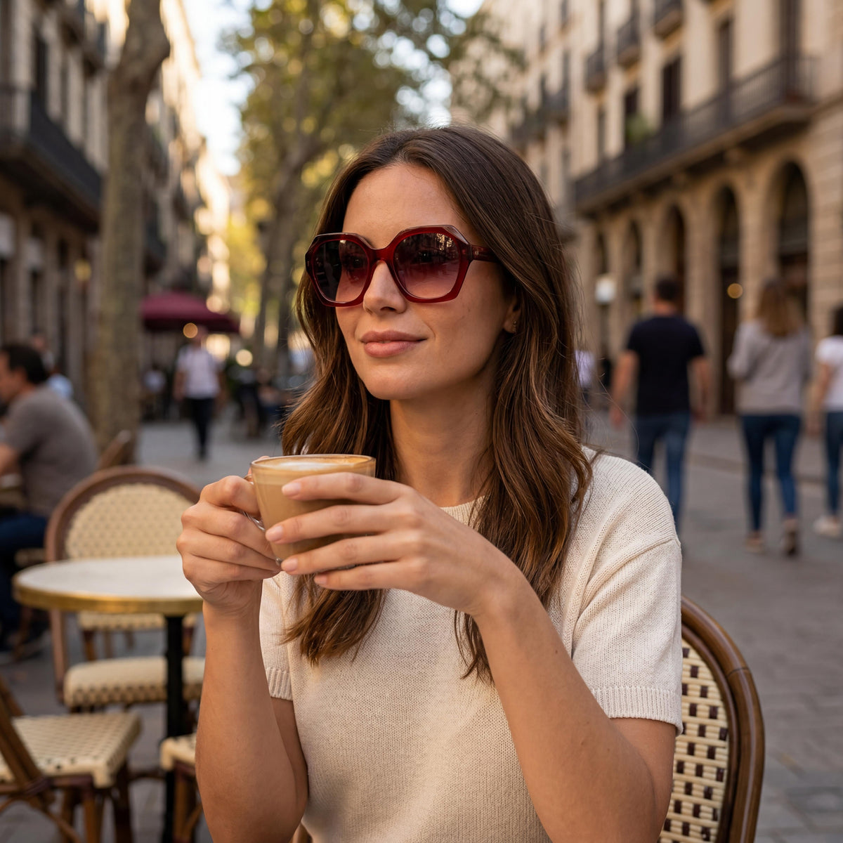 Rag & Bone Modern Heritage Burgundy Pink Sunglasses for Women, 55mm, Photo 6