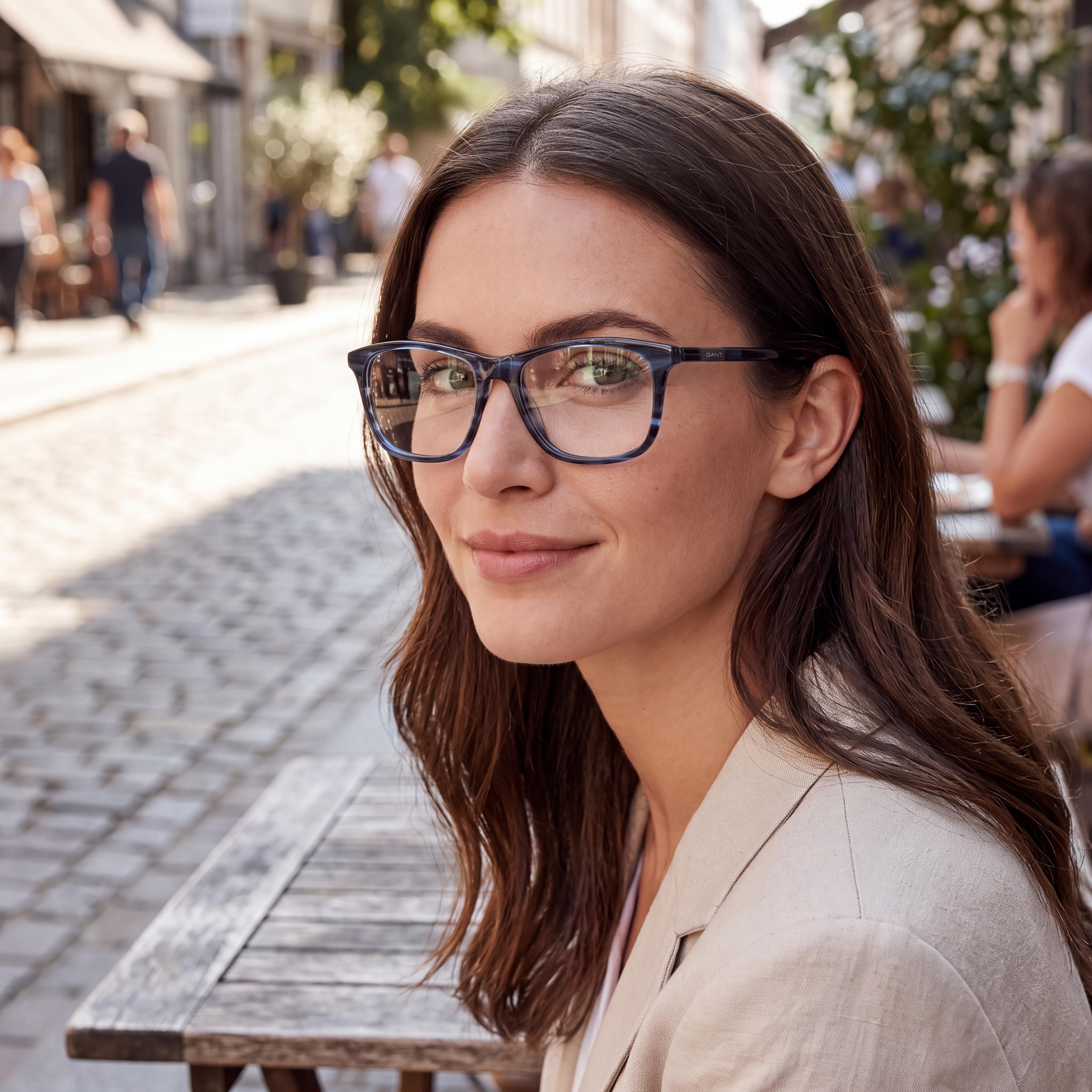 GANT Df-ga3268 Women's Blue Acetate Eyeglasses Frame with 54mm Lens Width, 17mm Bridge Width, and 145mm Temple Length, Photo 4