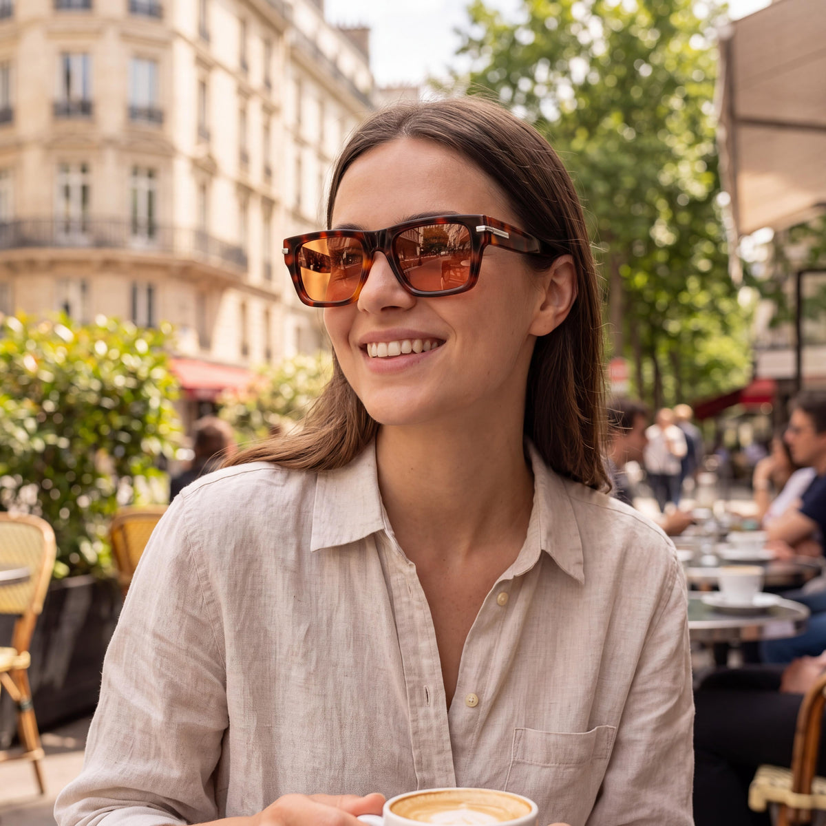 Gafas de sol Ferragamo para mujer modelo Sf2033s, con montura de acetato color tortuga y lentes no plásticas de 53 mm, Photo 4