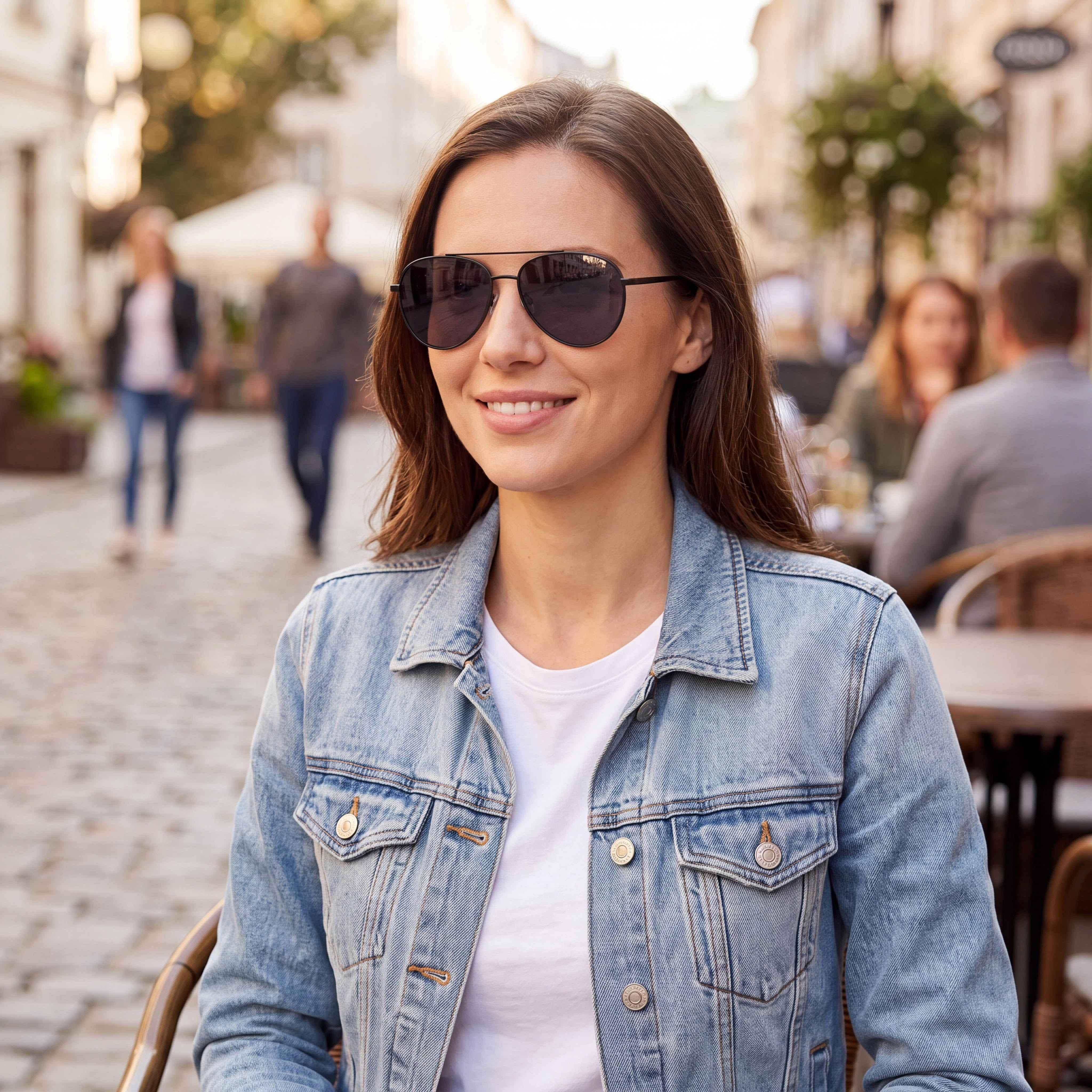 Fossil Fos 3171/G/S Pilot Women's Matt Black Stainless Steel Non-Polarized Sunglasses 56mm, Photo 6