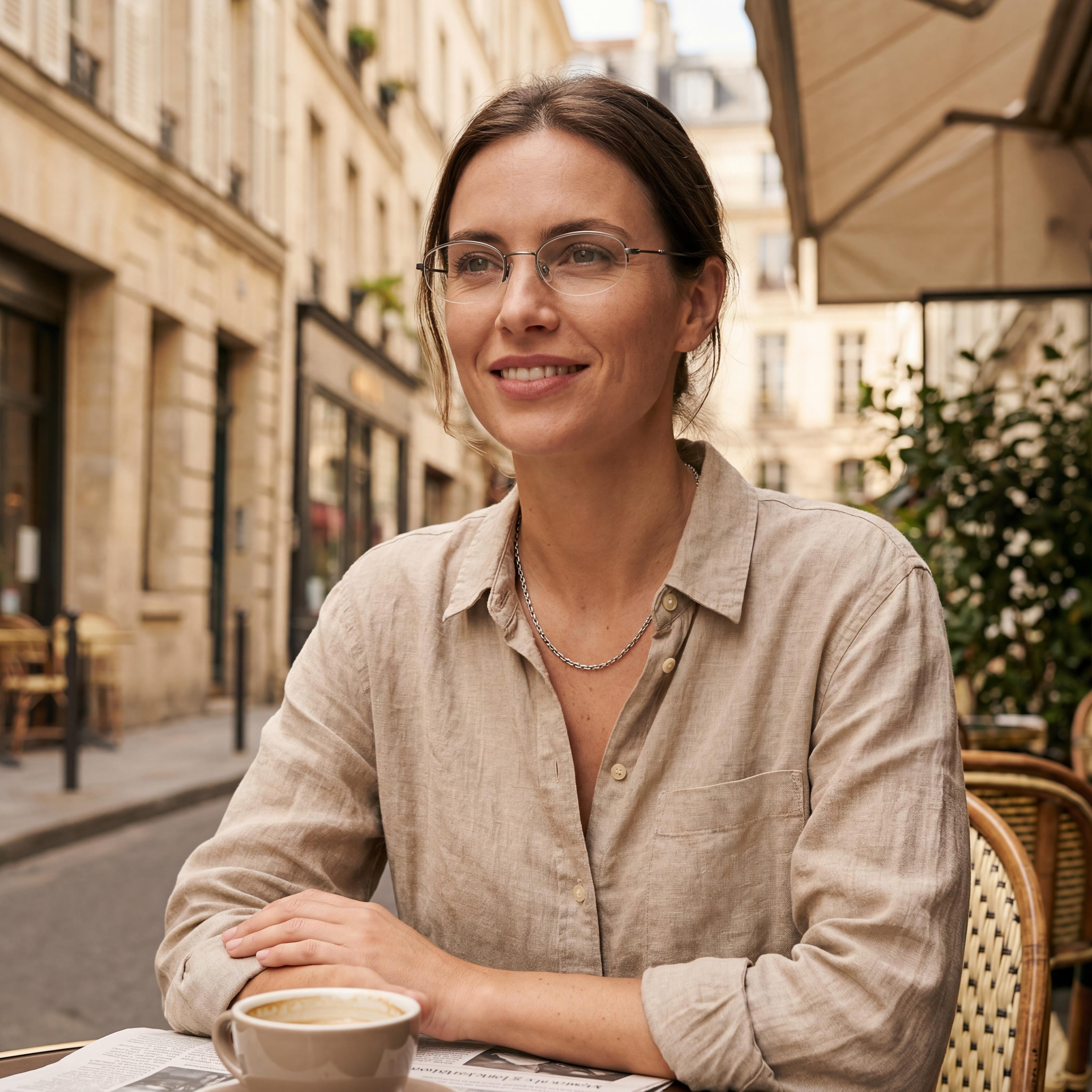 Flexon H6030 Unisex Acetate Eyeglasses with Light Gunmetal Frame, Featuring a 52mm Lens Width, Photo 4
