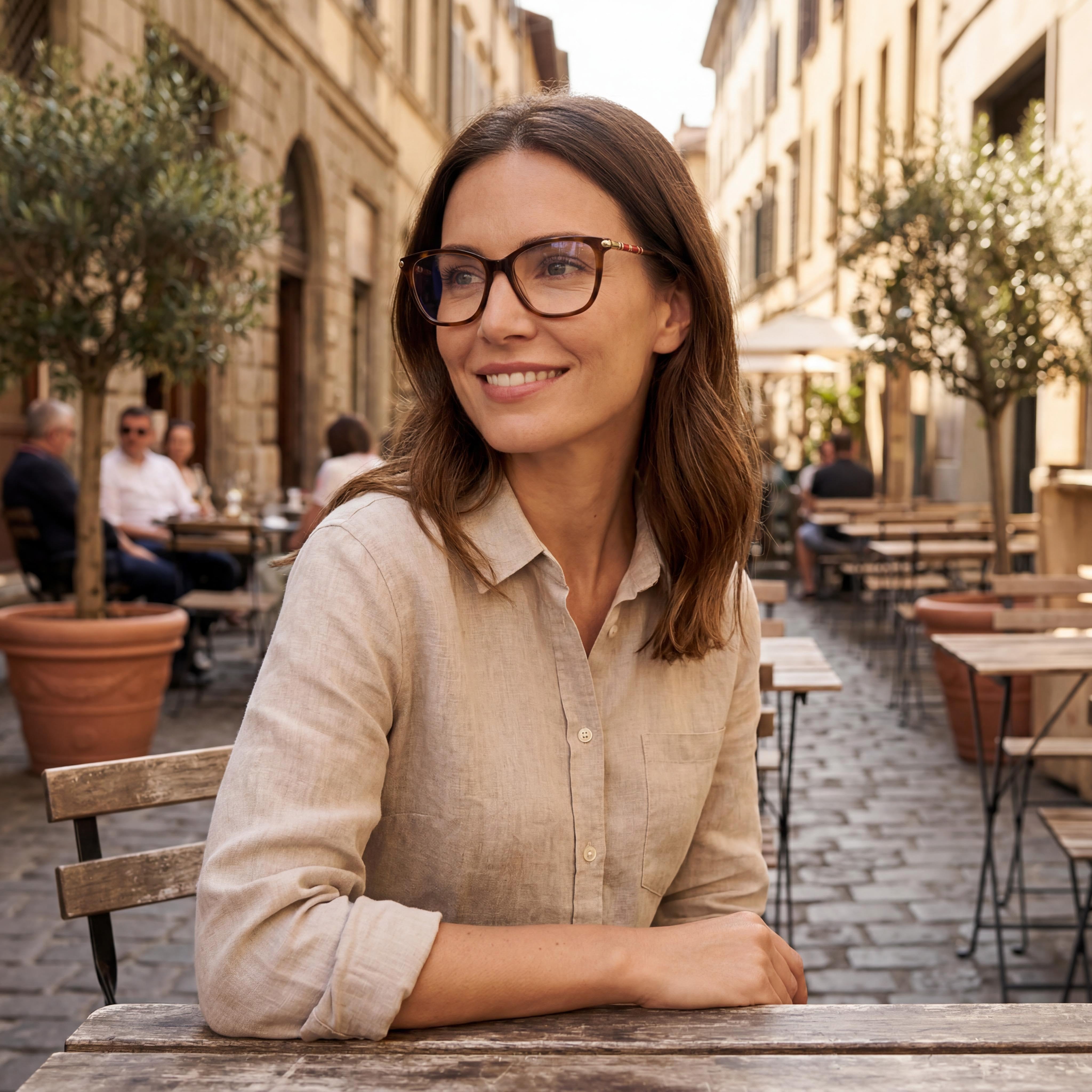 Carolina Herrera Ch 0027 Women's Rectangular Full-Rim Acetate Havana Gold Frame with Havana Polycarbonate Lenses 55mm, Photo 5