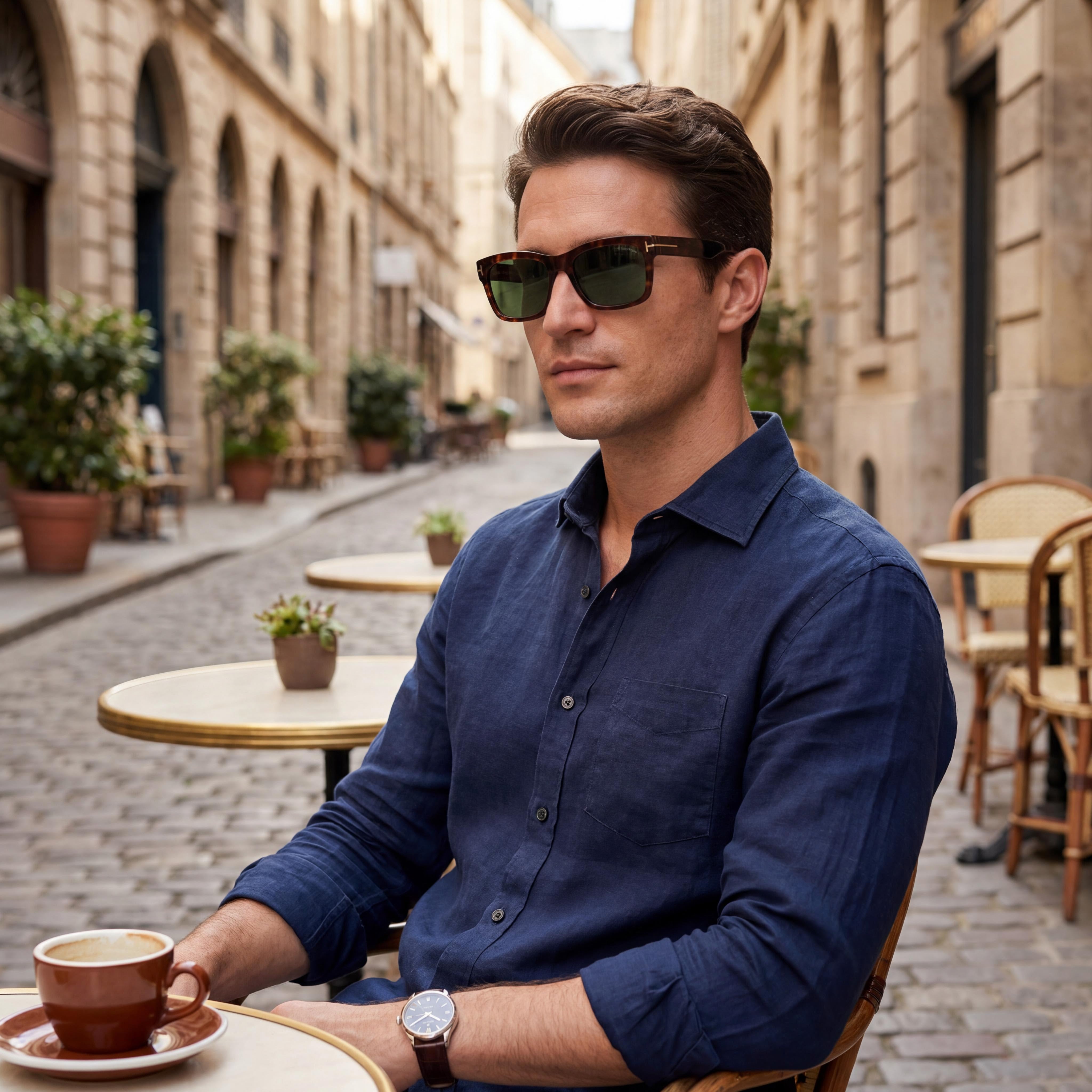 Tom Ford Nico FT1062 Classic Men's Dark Havana Acetate Green Lens UV Protected Sunglasses 56mm, Photo 4