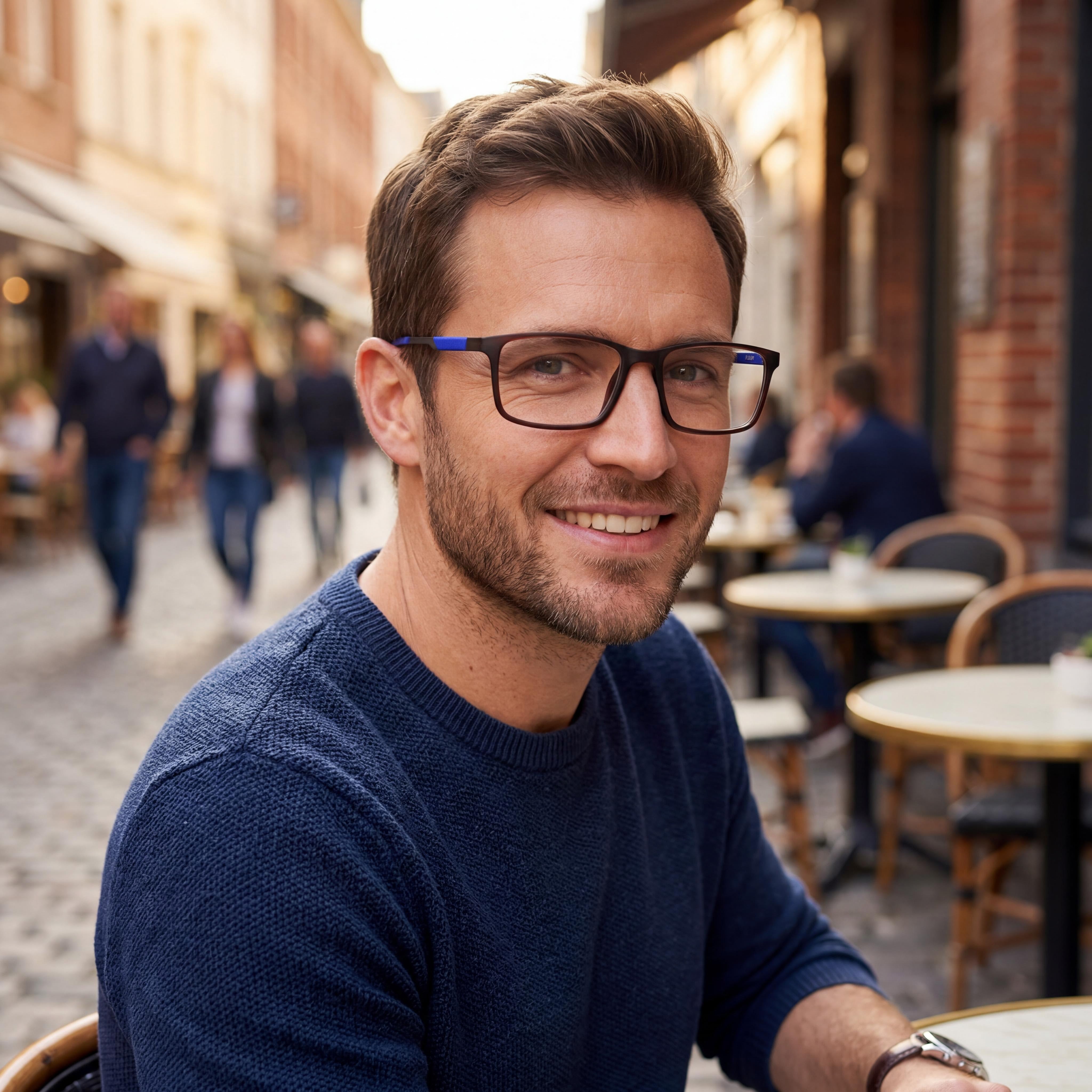 Gafas Flexon Ep8021 de Acetato Marrón Cristal para Hombre con Lentes no Policarbonato 54-18-145, Photo 5