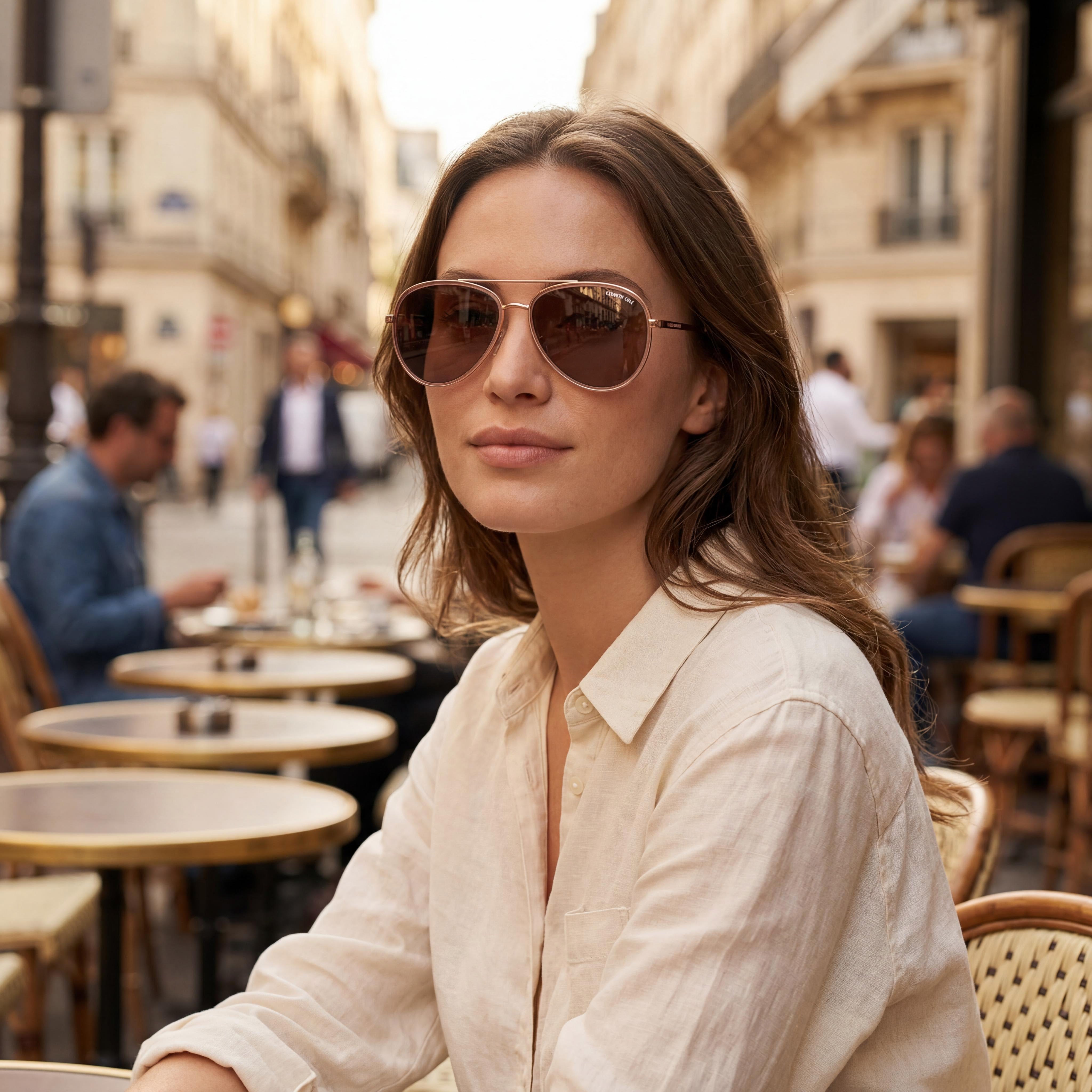 Kenneth Cole New York Kc5828f Women's Metal Non-Polarized Sunglasses, Shiny Rose Gold Frame, Gradient Brown Lenses, 58mm, Photo 4