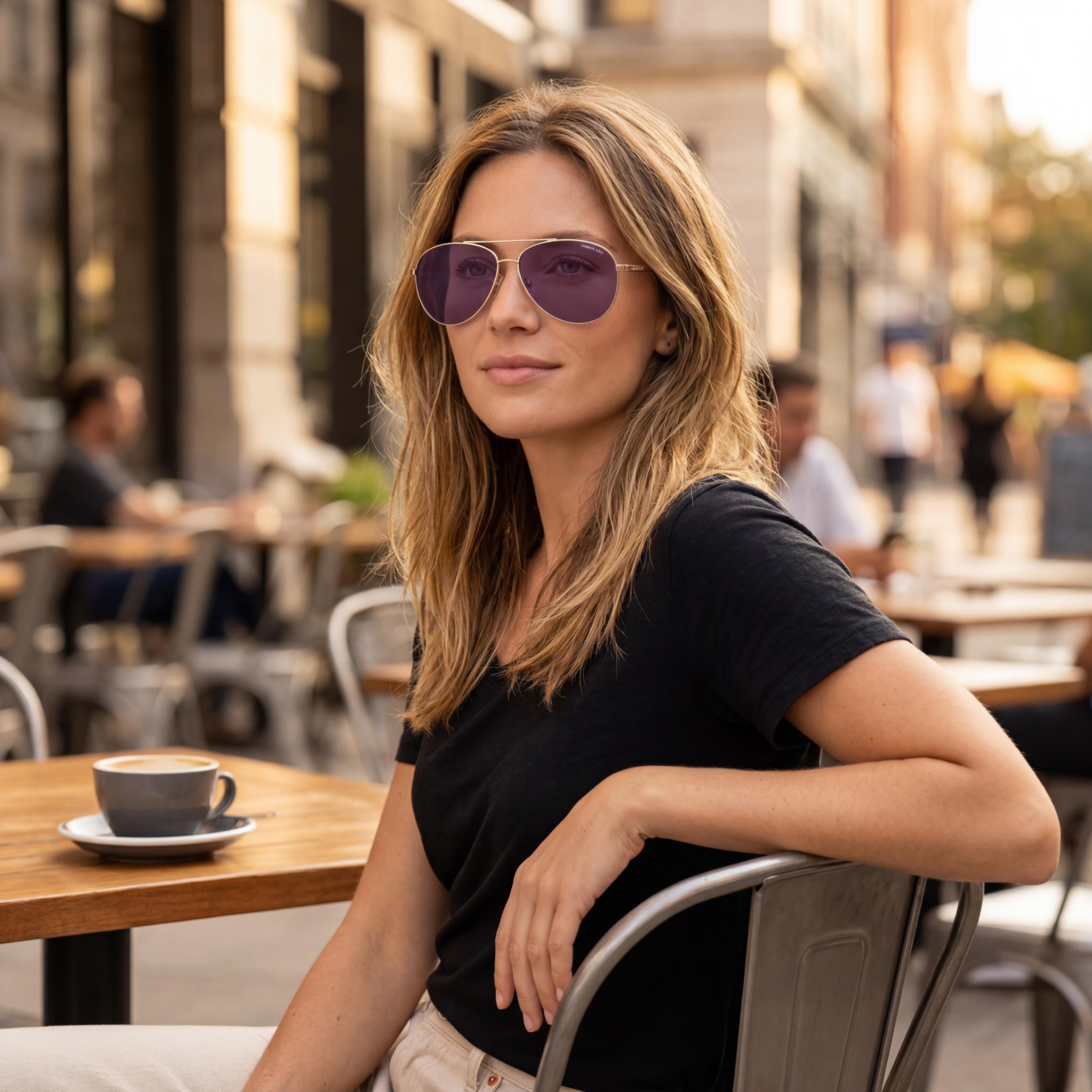 Kenneth Cole Women's Kc6333g Gold Metal Sunglasses with Brown Mirror Lenses, 63mm, UV Protected, Photo 4