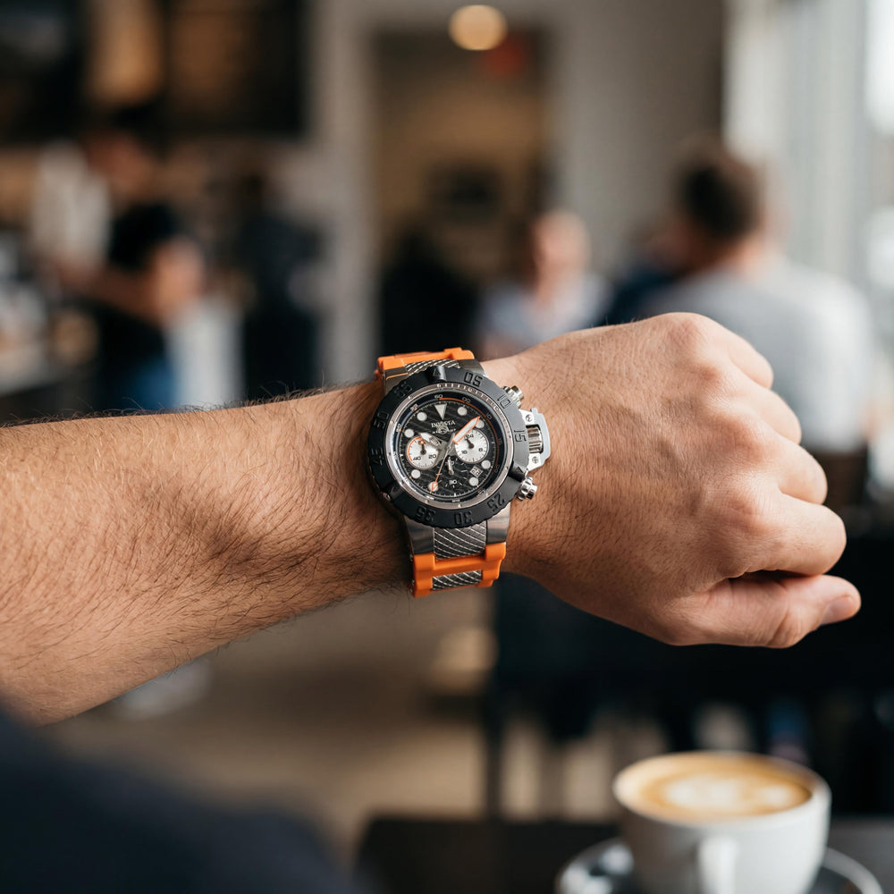 Reloj Invicta Subaqua para hombre 47829 de acero inoxidable plateado con esfera negra, cuarzo de 50 mm y resistencia al agua de 10 bares