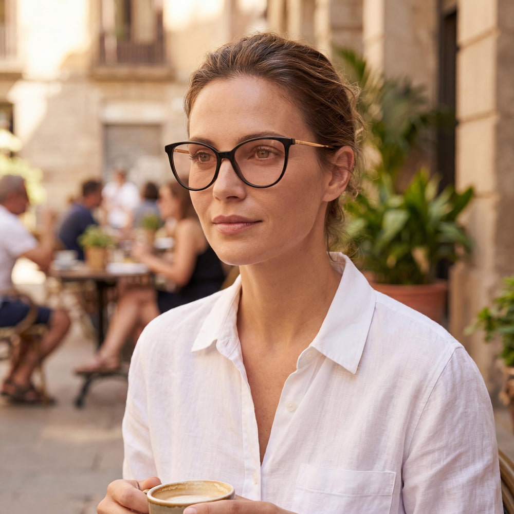 Gafas de acetato negro M Missoni Color Line para mujer, estilo ojo de gato, 53 mm