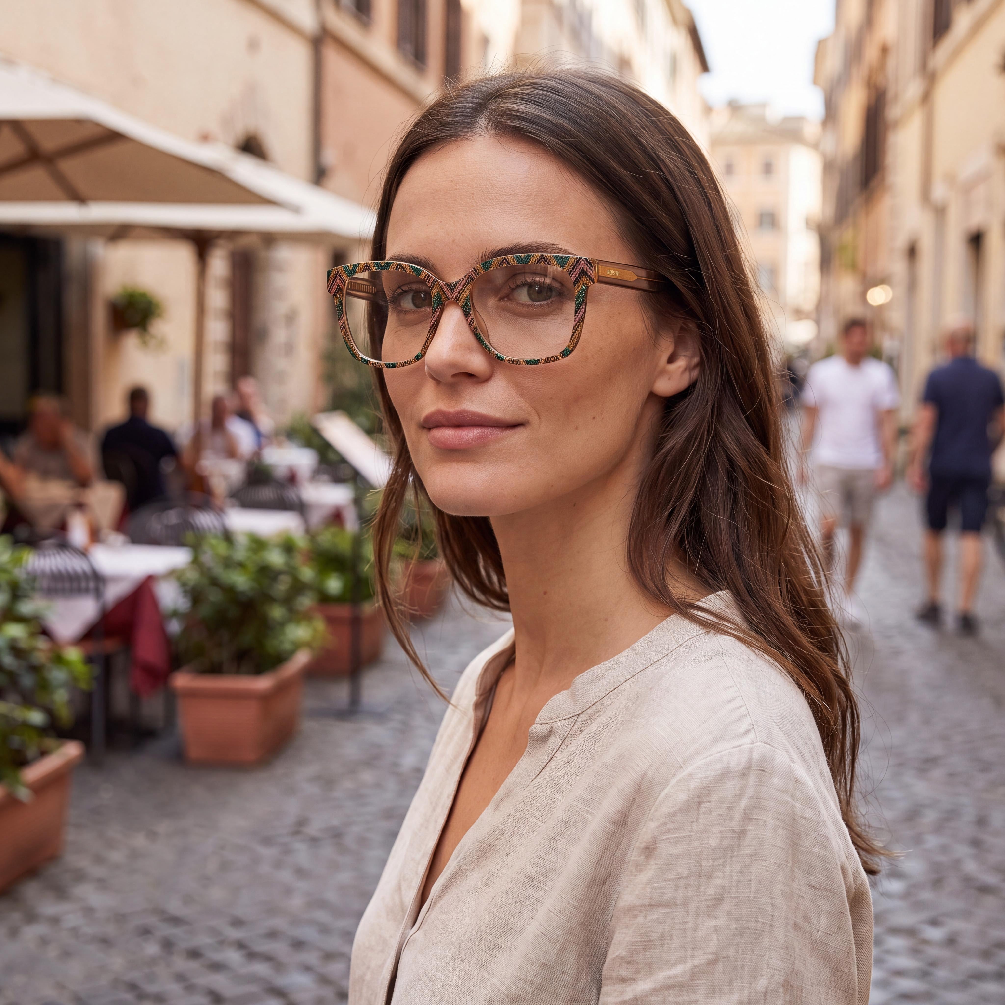 M Missoni Casual Women's Acetate Optical Eyewear Frame Pattern Pink Green Size 51-18-140, Photo 4