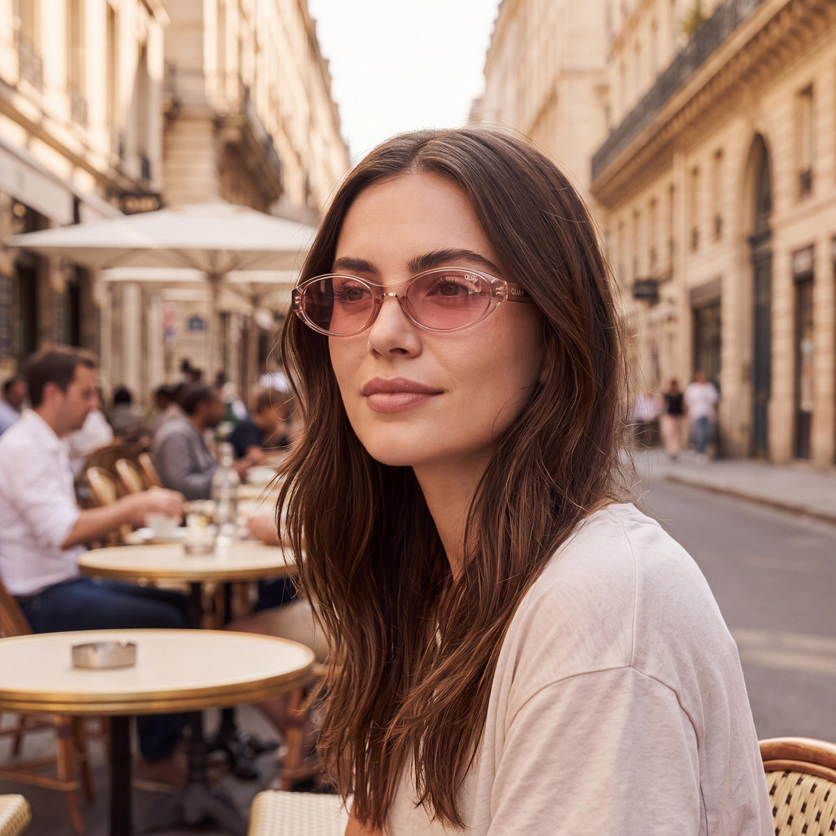 Gafas de sol redondas de inyección QUAY AUSTRALIA para mujer con 55 mm de ancho de lente, montura Doe Peony, lente Peony, Photo 5