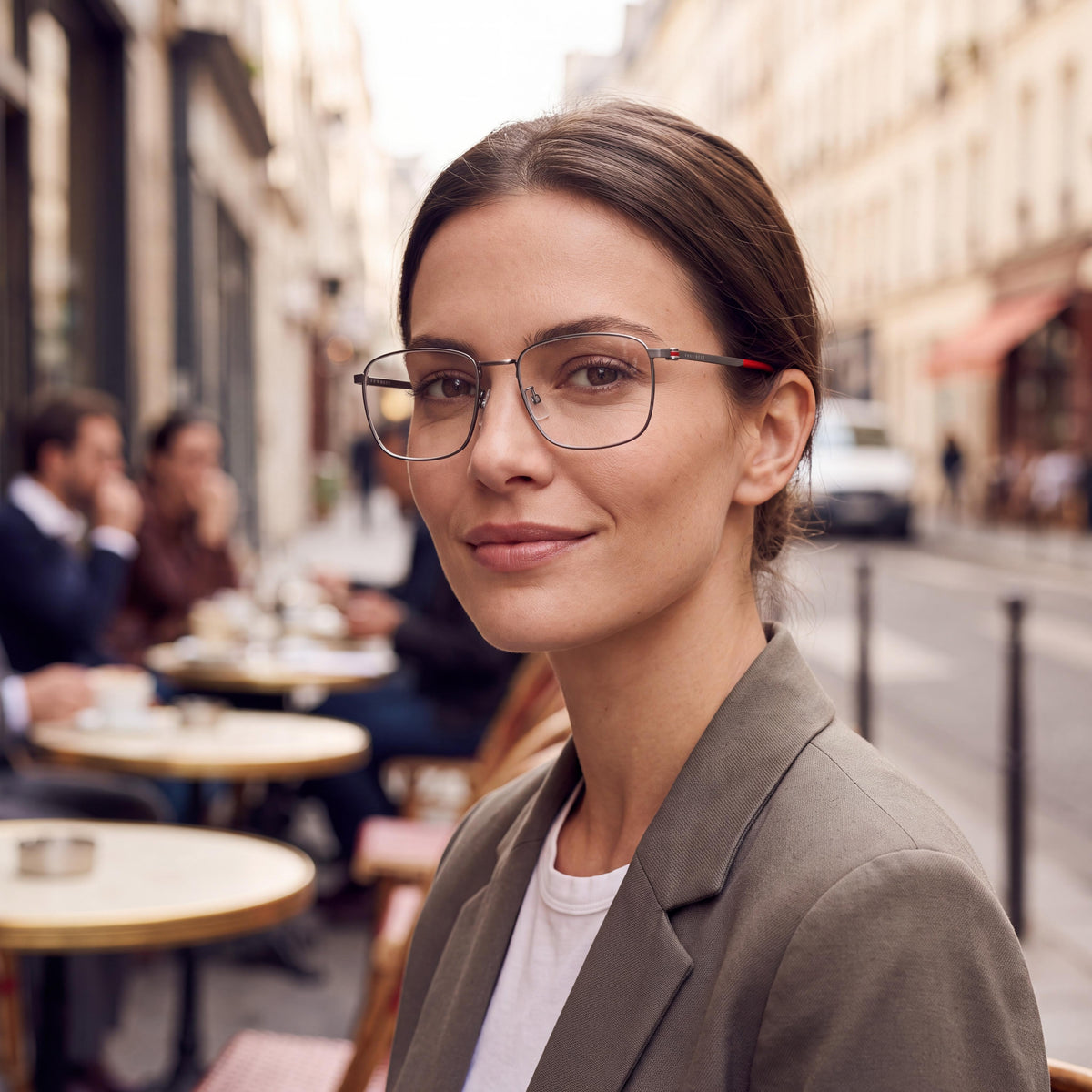 BOSS Audio Systems Modern Unisex Alloy Steel Dark Ruthenium Non- Polycarbonate Lens 56mm Eyewear, Photo 6