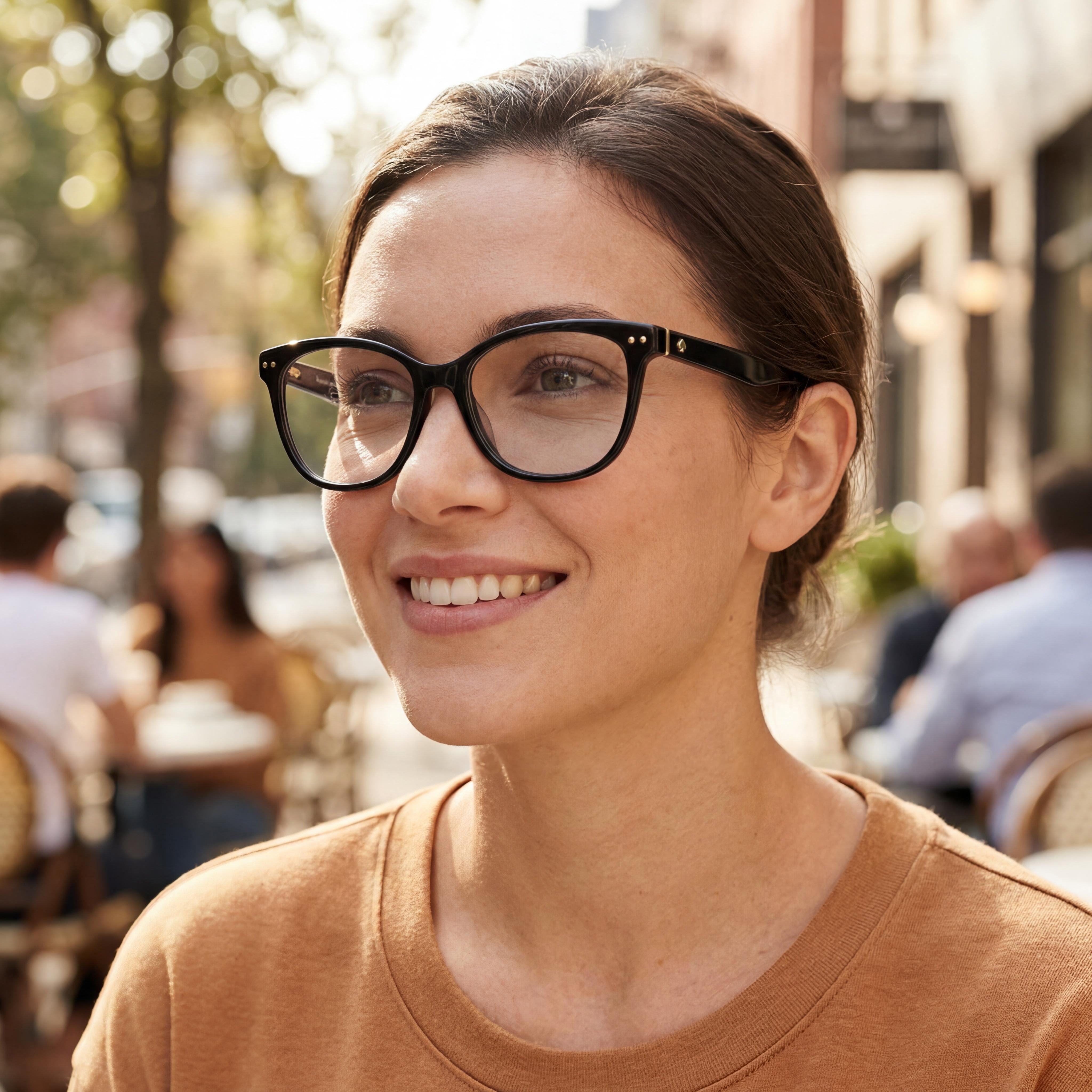 kate spade new york Gafas de Prescripción de Acetato Negro y Plata para Mujer con Lentes Negras, Talla 53-16-42, Photo 5