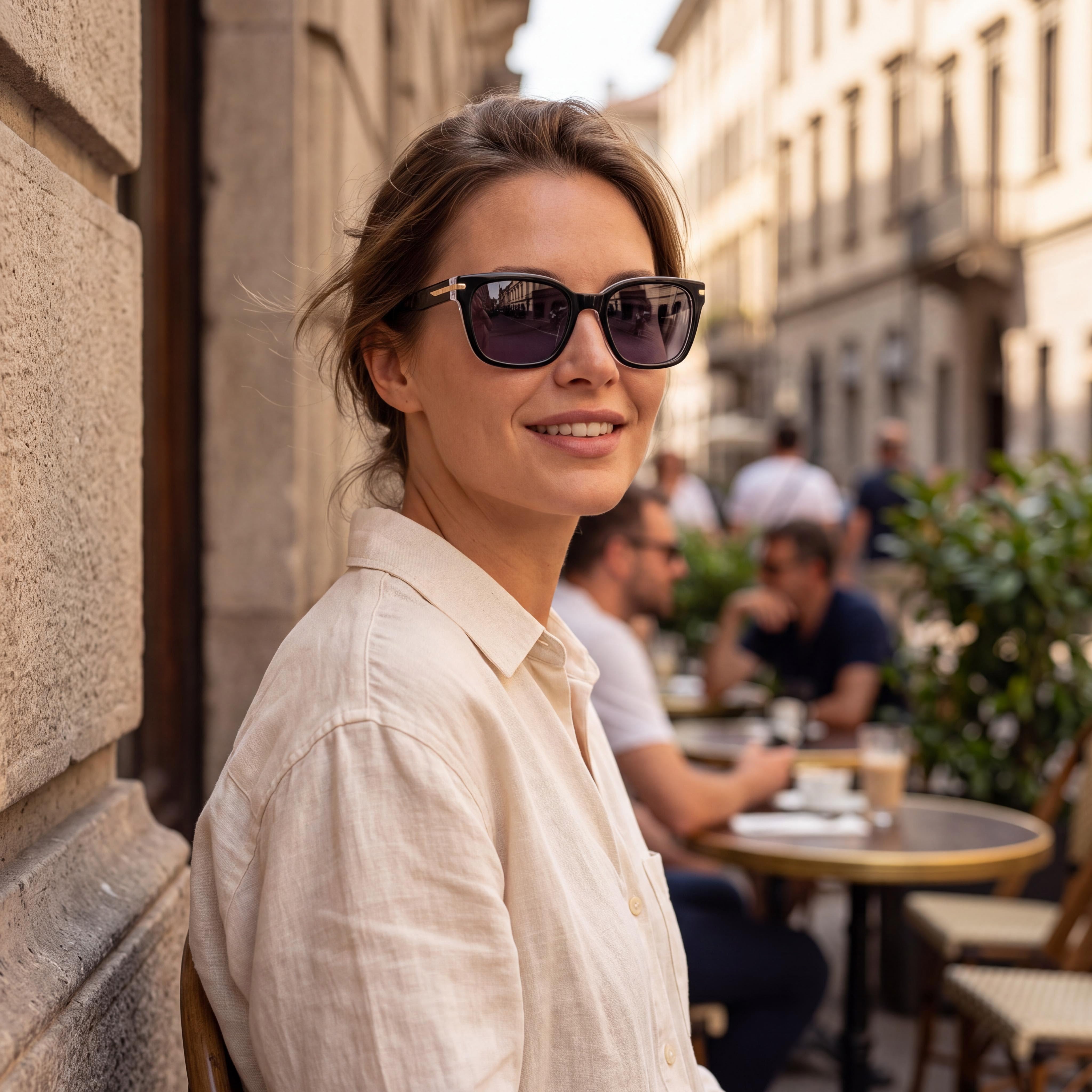Gafas de sol informales Nike para mujer, montura de acetato negro y gris, lentes UV 400 gris sólido, talla 52-20-140, Photo 5